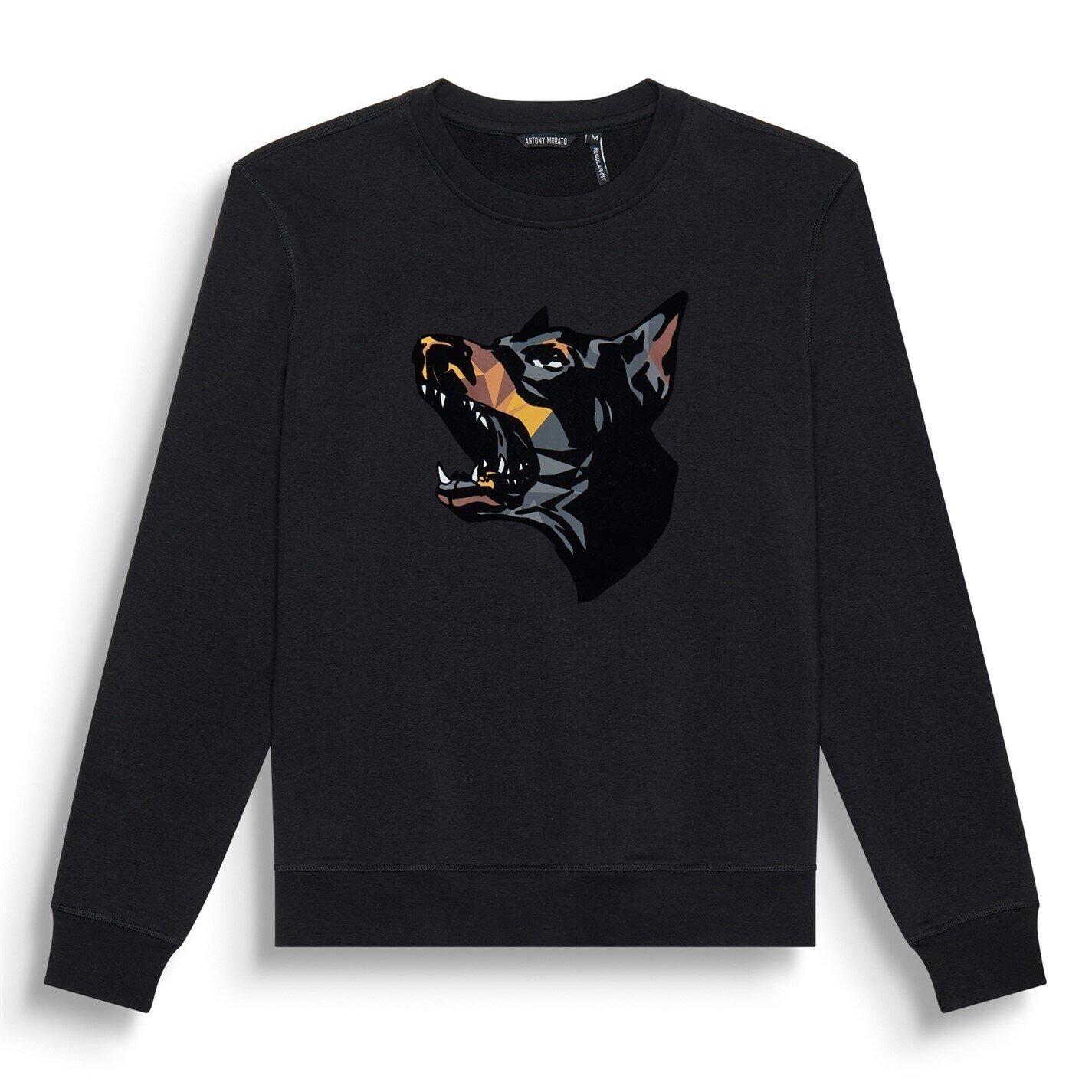 Nero - Antony Morato - SWEATSHIRT REGULAR FIT IN ABLE COTTON BLEND FABRIC WITH MATT PLASTICSUSTAIN AND FLOCK PRINT - 2