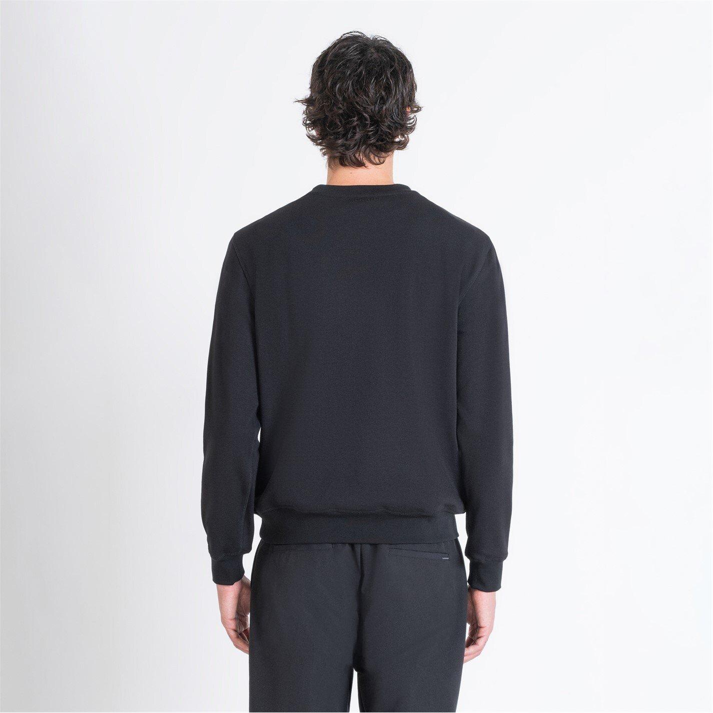 Nero - Antony Morato - SWEATSHIRT REGULAR FIT IN ABLE COTTON BLEND FABRIC WITH MATT PLASTICSUSTAIN AND FLOCK PRINT - 3