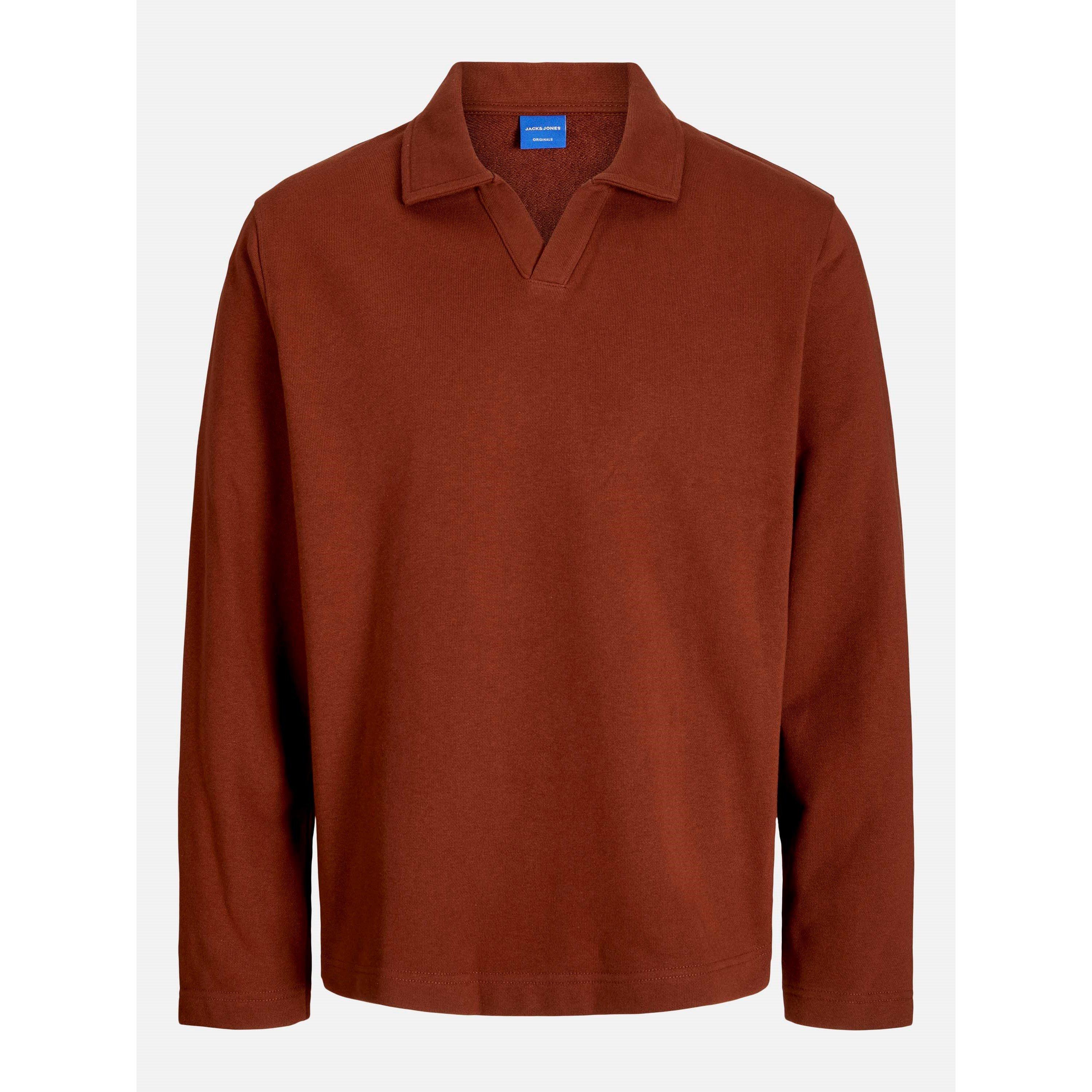 Jack And Jones Men's Split Neck Sweat Crew Sweatshirt - Brandy Brown - S