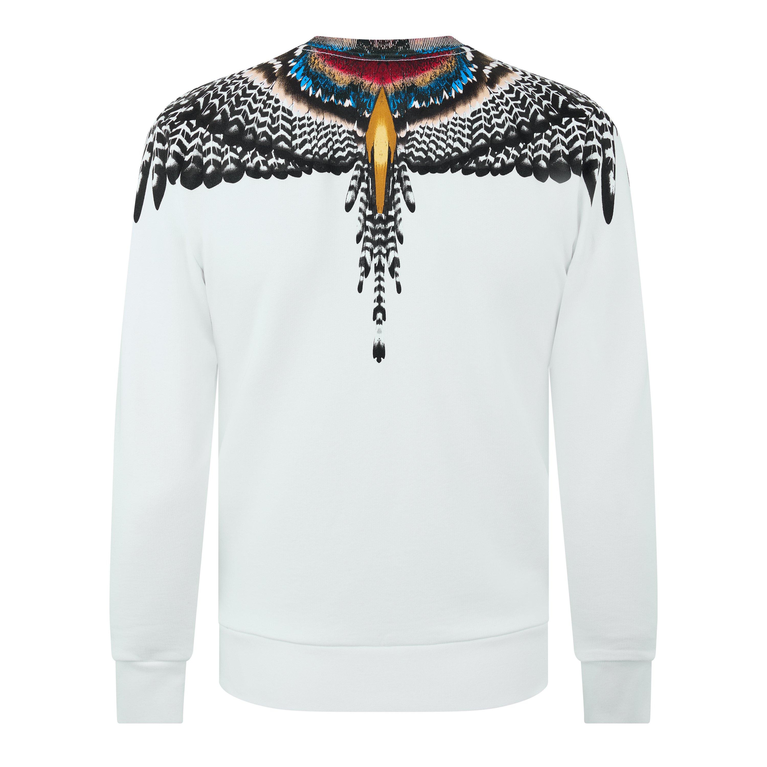 White/Dark Gr - Marcelo Burlon - Men's Wings Print Crew Sweatshirt - 2