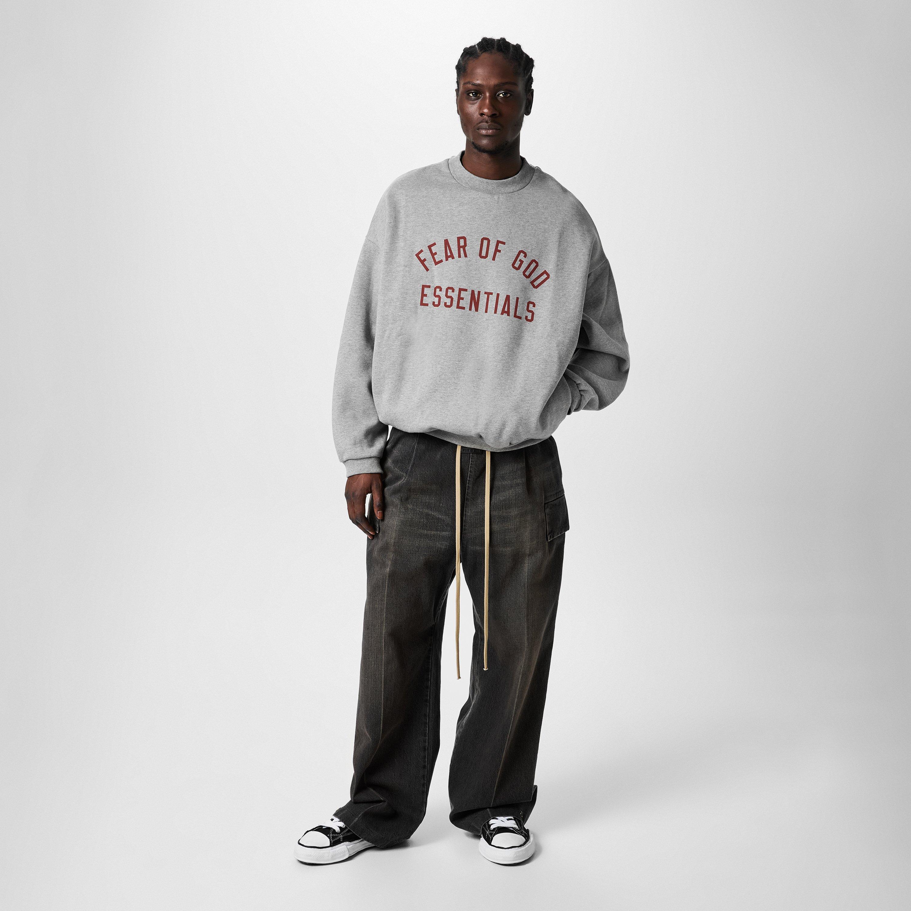 Dark Heather - Fear Of God Essentials - Fleece Crew Neck Sweater - 6