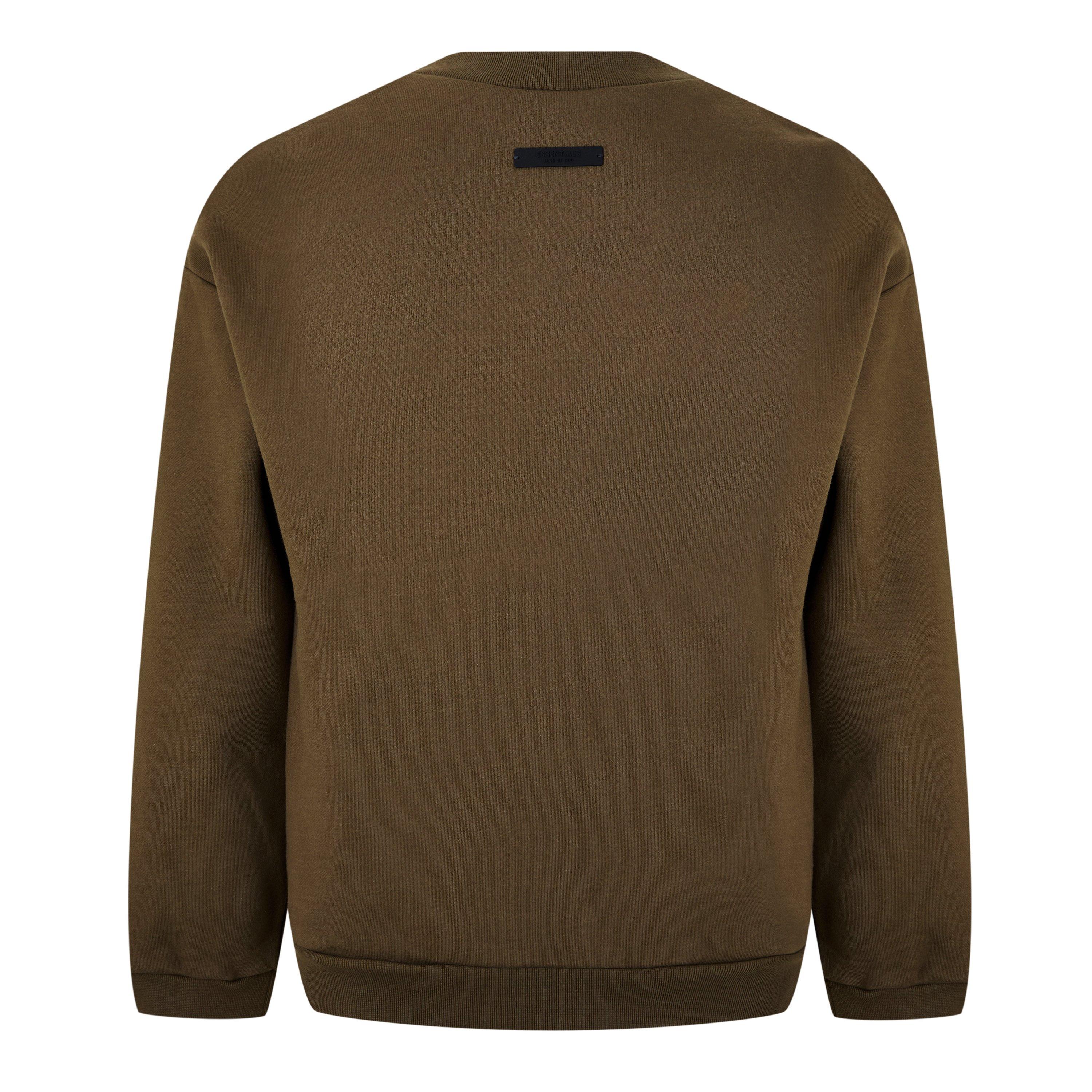 Olive - Fear Of God Essentials - Fleece Crew Neck Sweater - 2