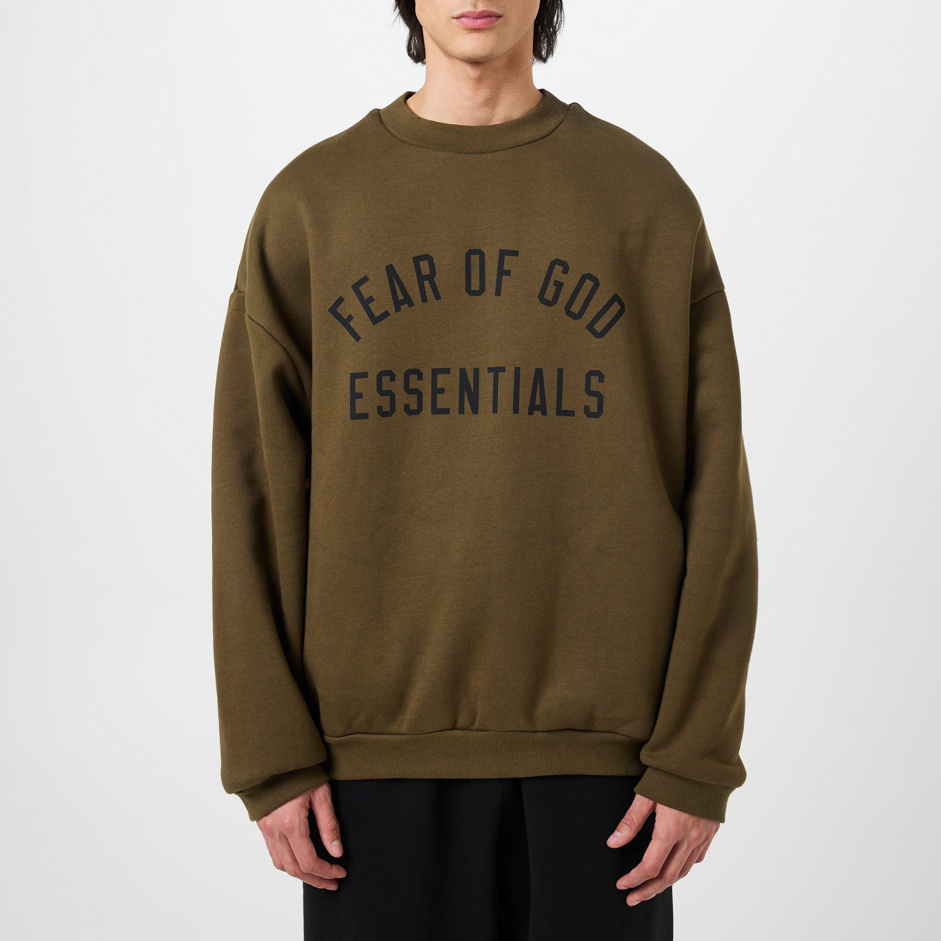 Olive - Fear Of God Essentials - Fleece Crew Neck Sweater - 3