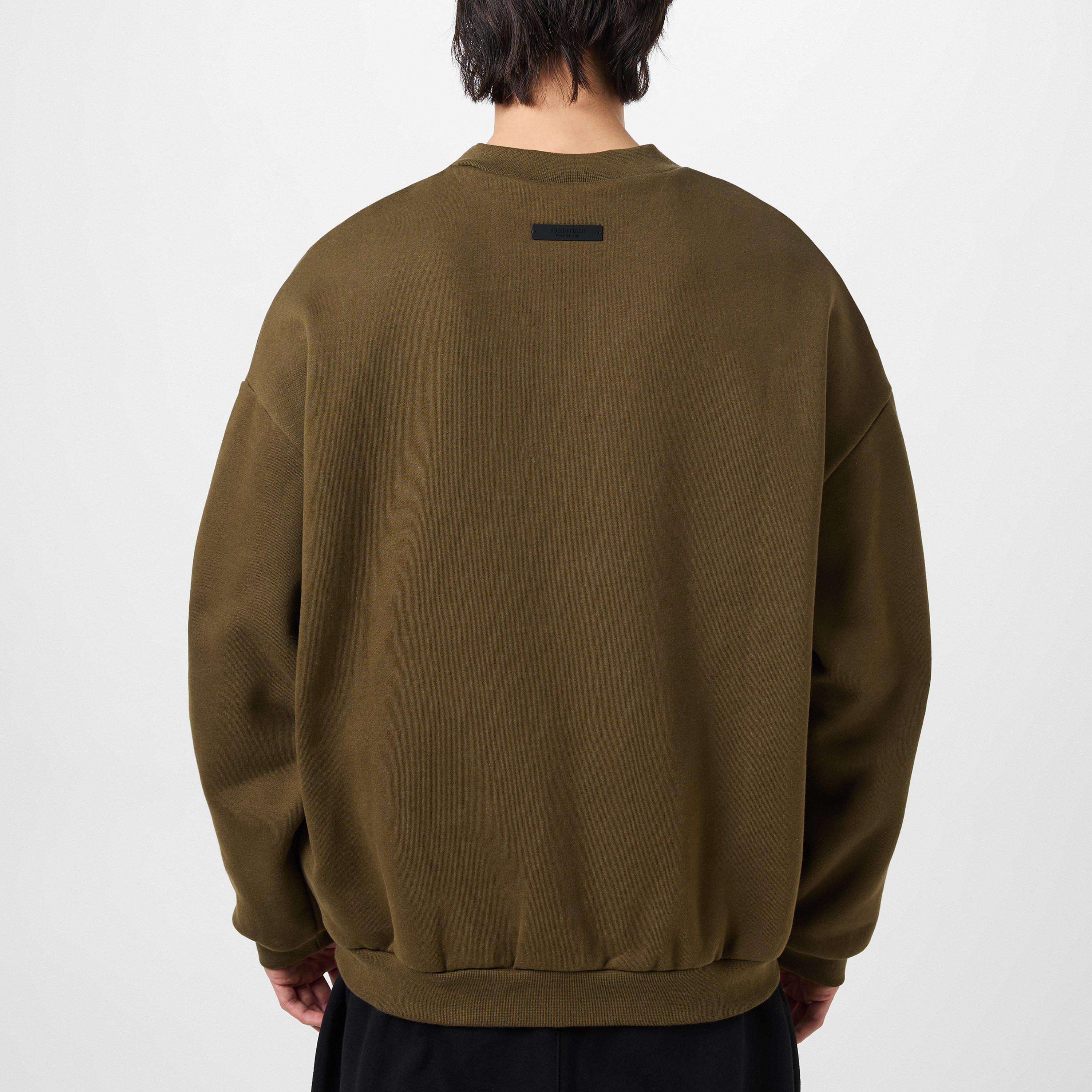 Olive - Fear Of God Essentials - Fleece Crew Neck Sweater - 4
