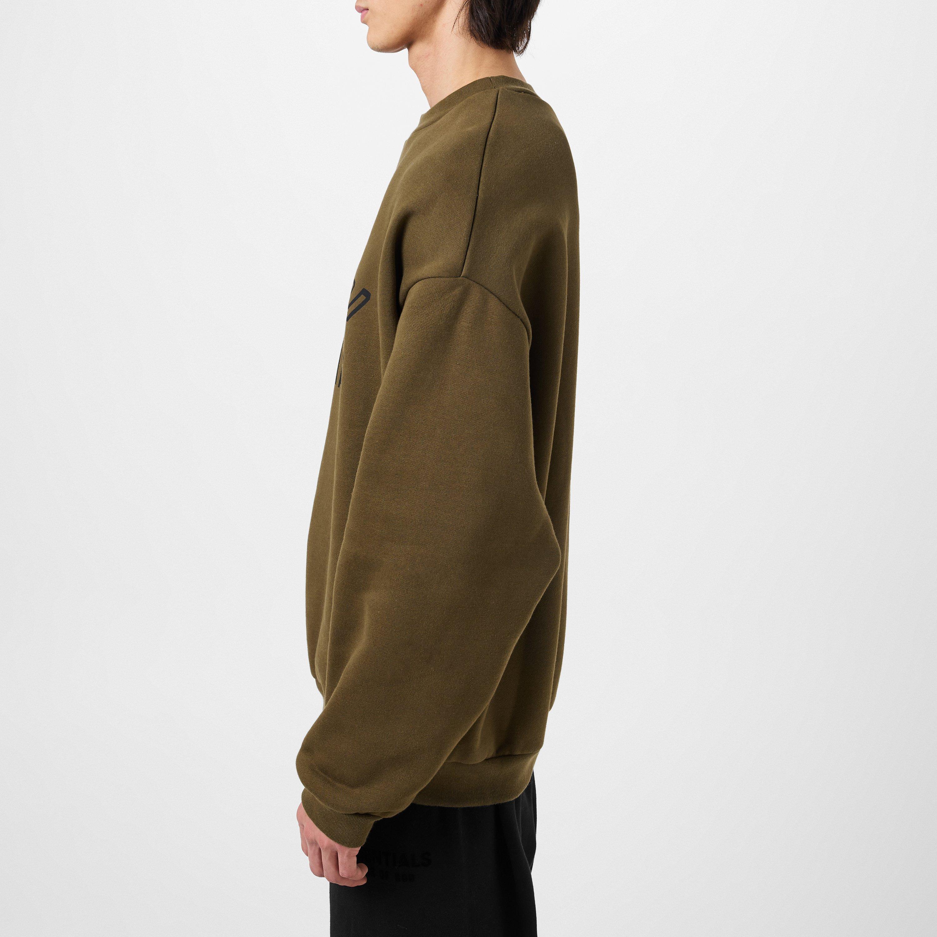 Olive - Fear Of God Essentials - Fleece Crew Neck Sweater - 5