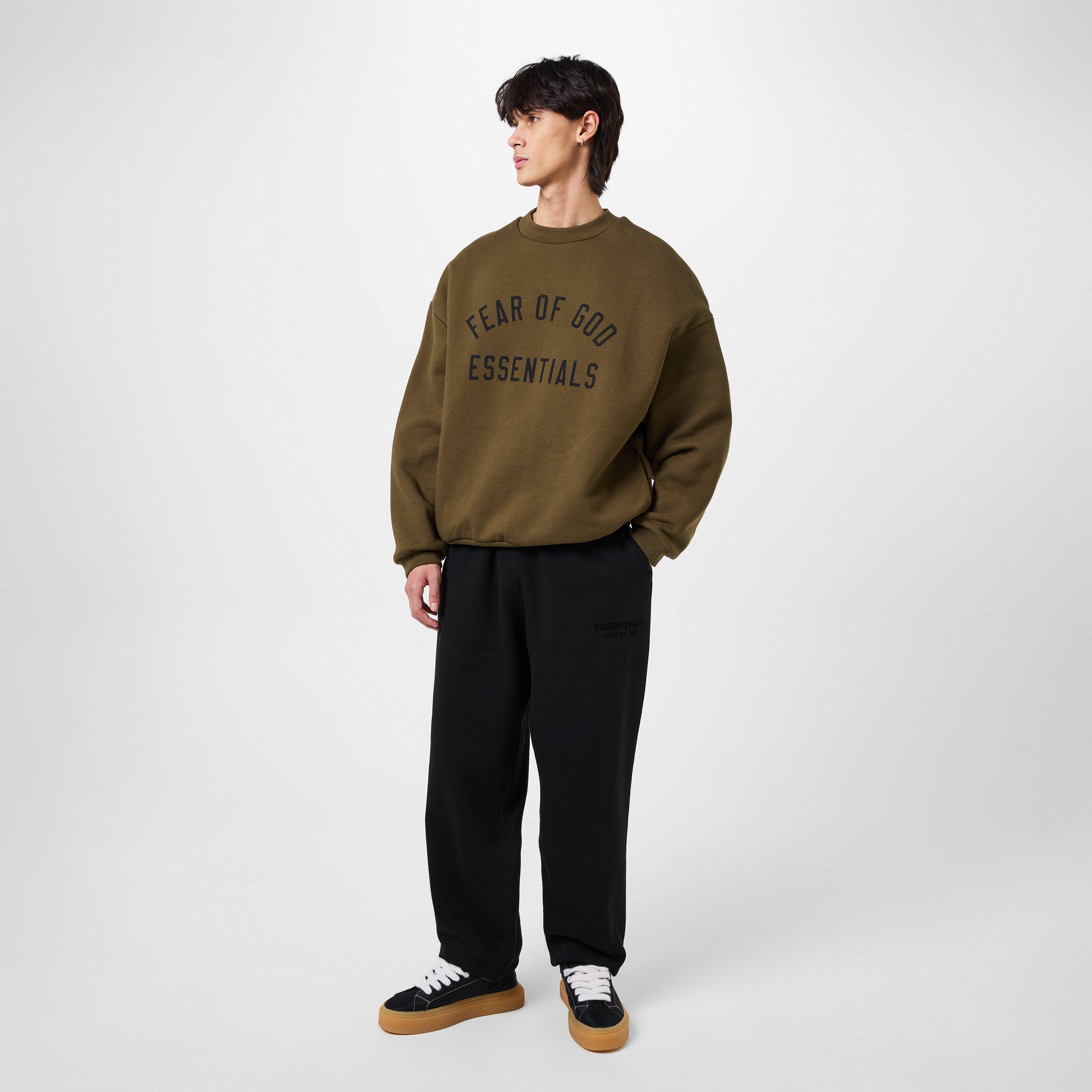 Olive - Fear Of God Essentials - Fleece Crew Neck Sweater - 6