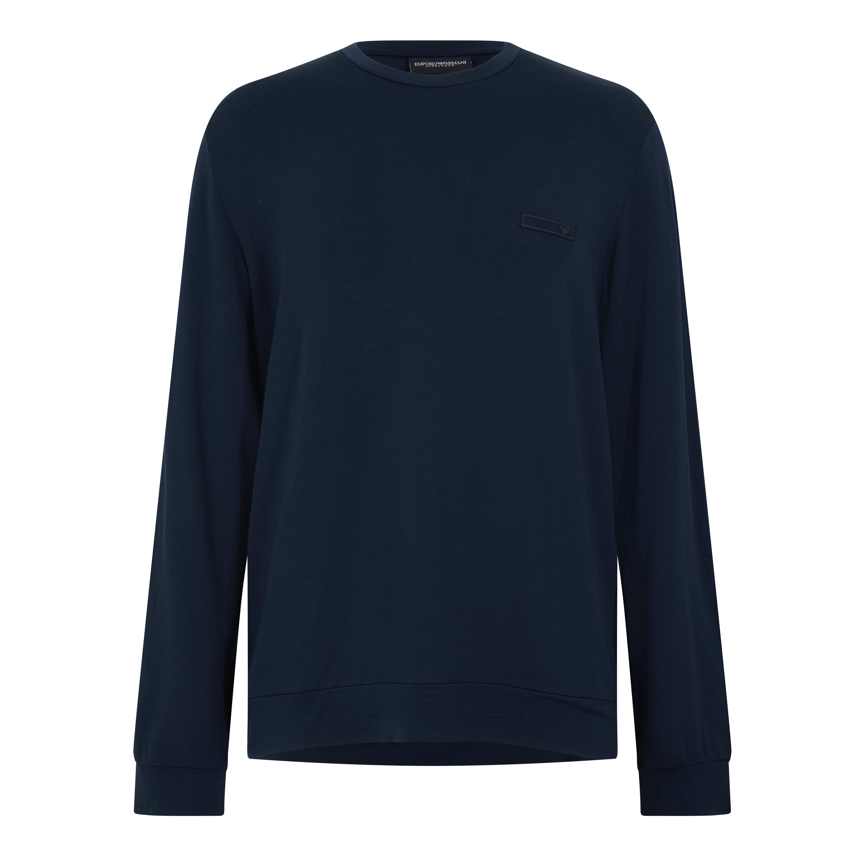 Emporio Armani Men's Modal Cotton Crew-Neck Sweatshirt - Armani Blue - M