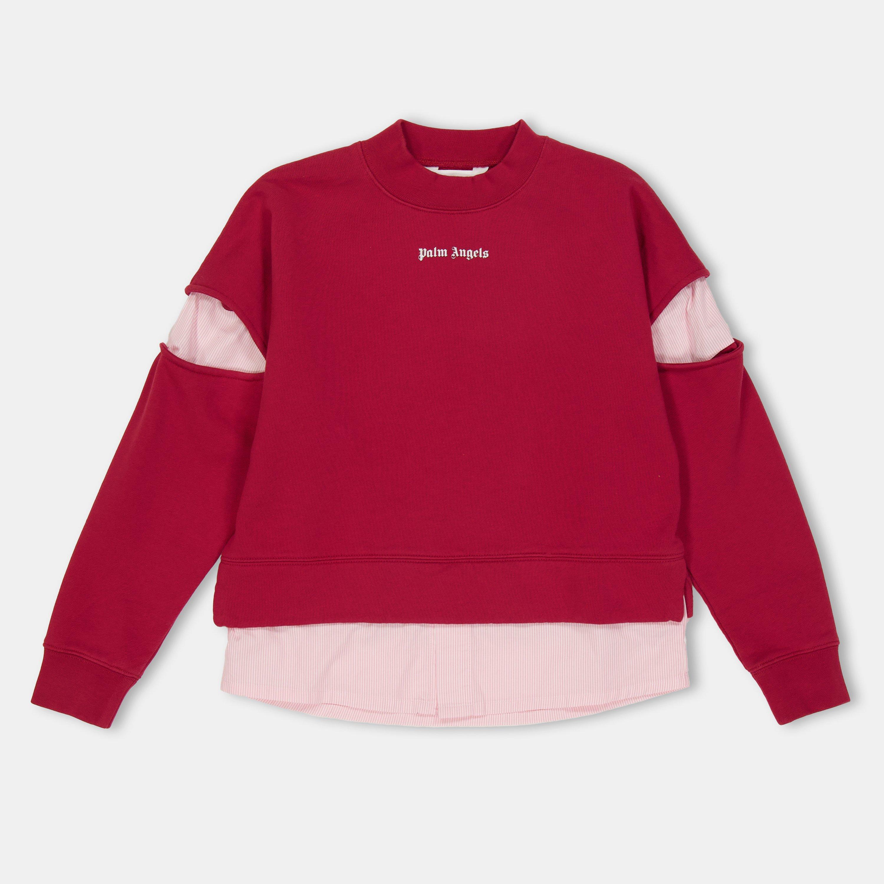 Red/Pnk 2703 - Palm Angels - Kids' Logo Relaxed Fit Crew Sweatshirt - 1