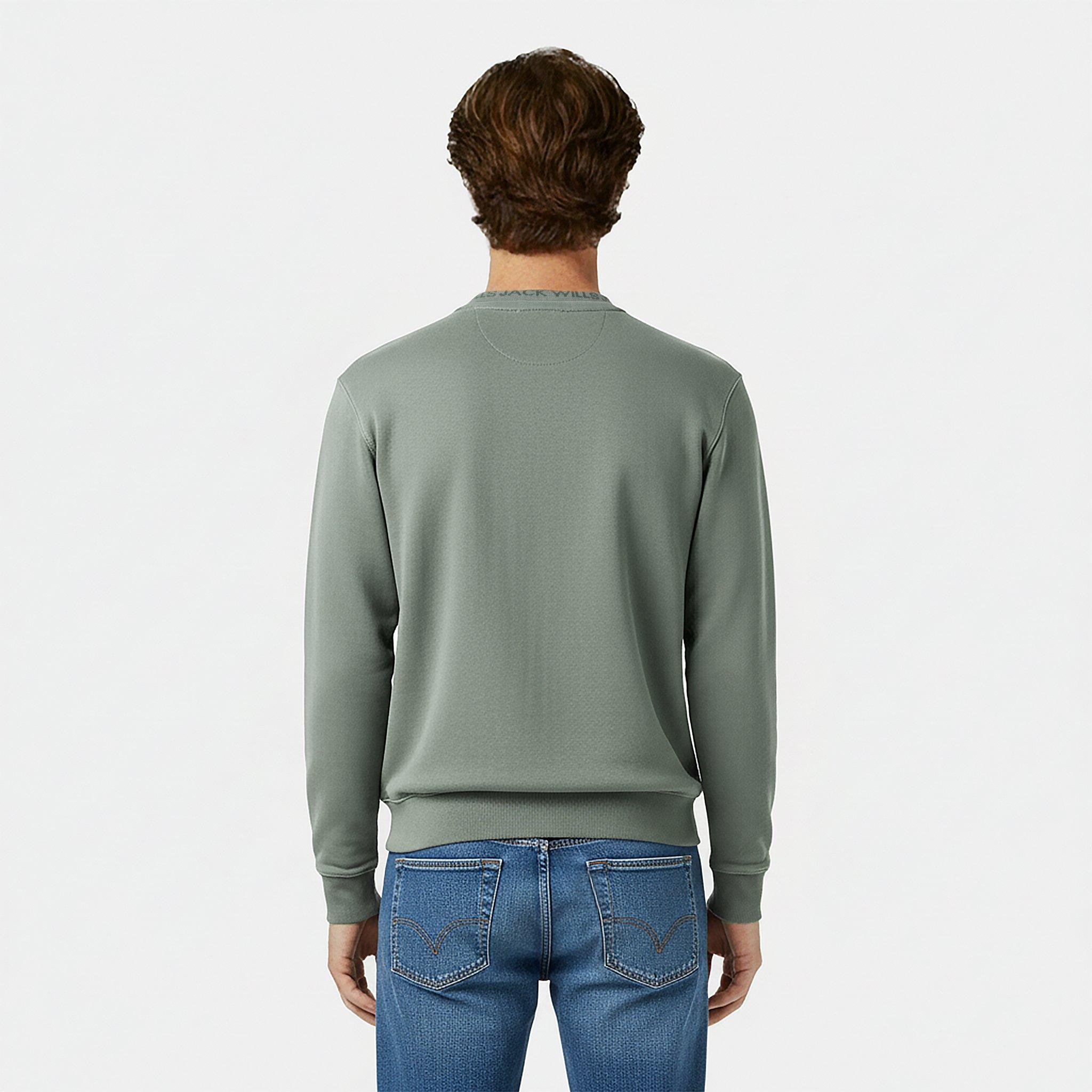 Washed Khaki - Jack Wills - Jacquard Crew Sweatshirt Mens - 4