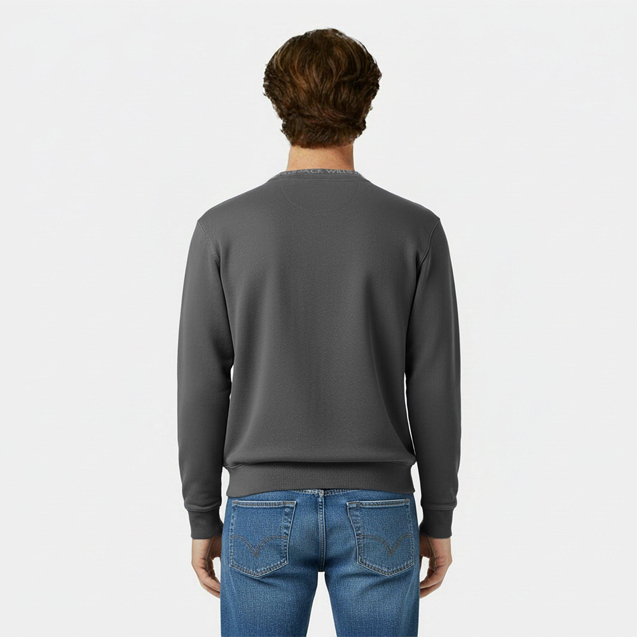 Slate - Jack Wills - Jacquard Crew Sweatshirt Mens - 4