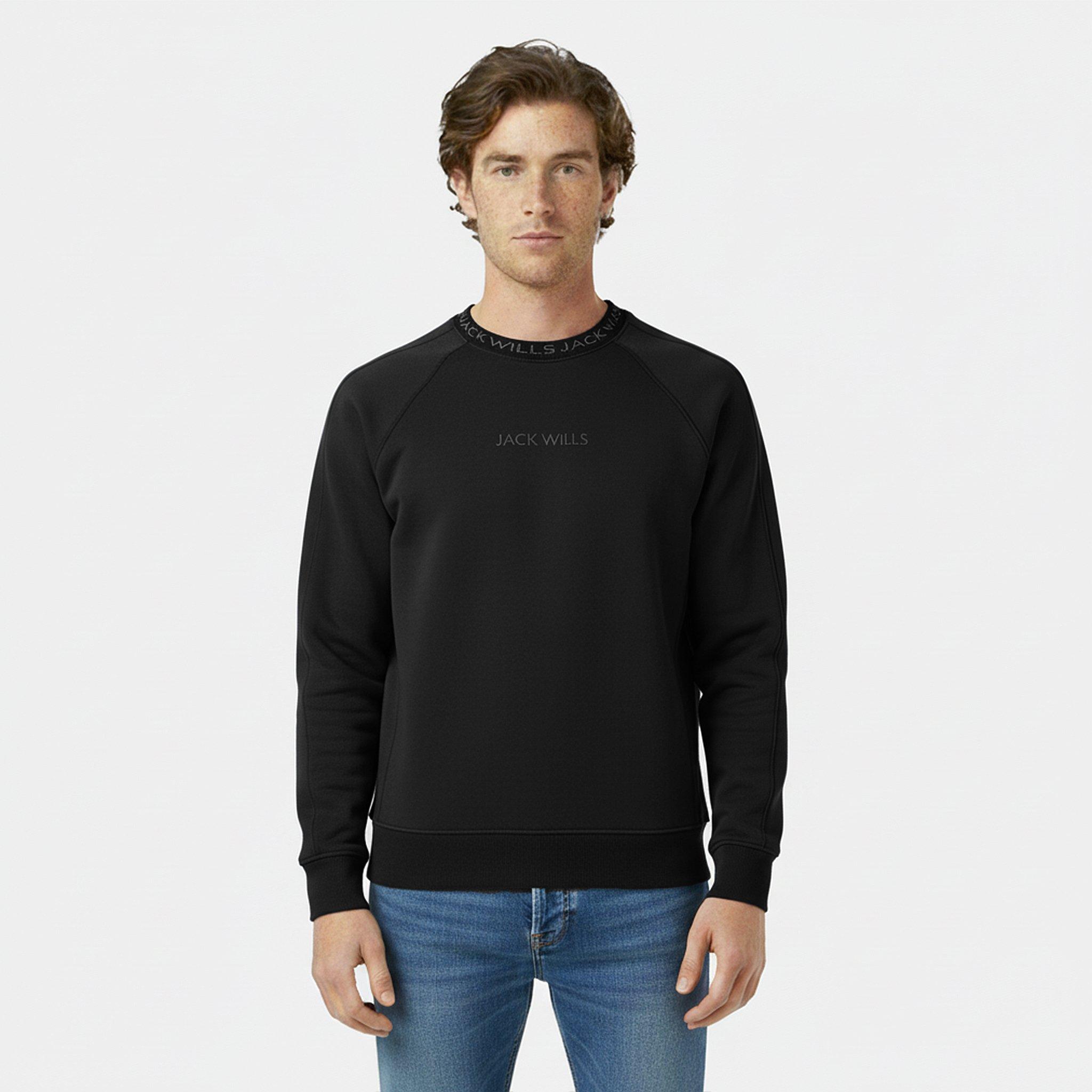 Negro - Jack Wills - Jacquard Crew Sweatshirt Mens - 3