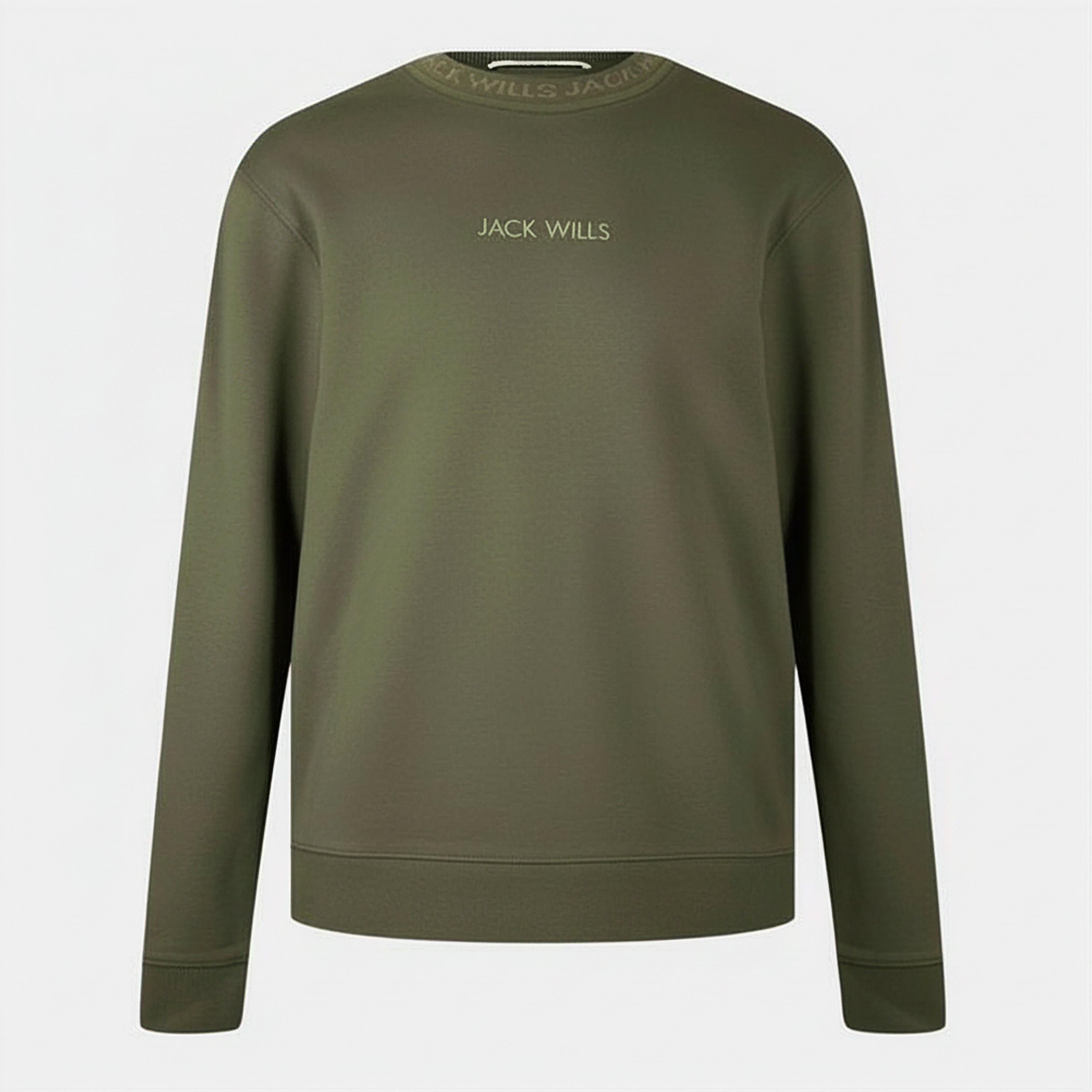 Jack Wills Men's Jacquard Crew Sweatshirt - Leaf - XS
