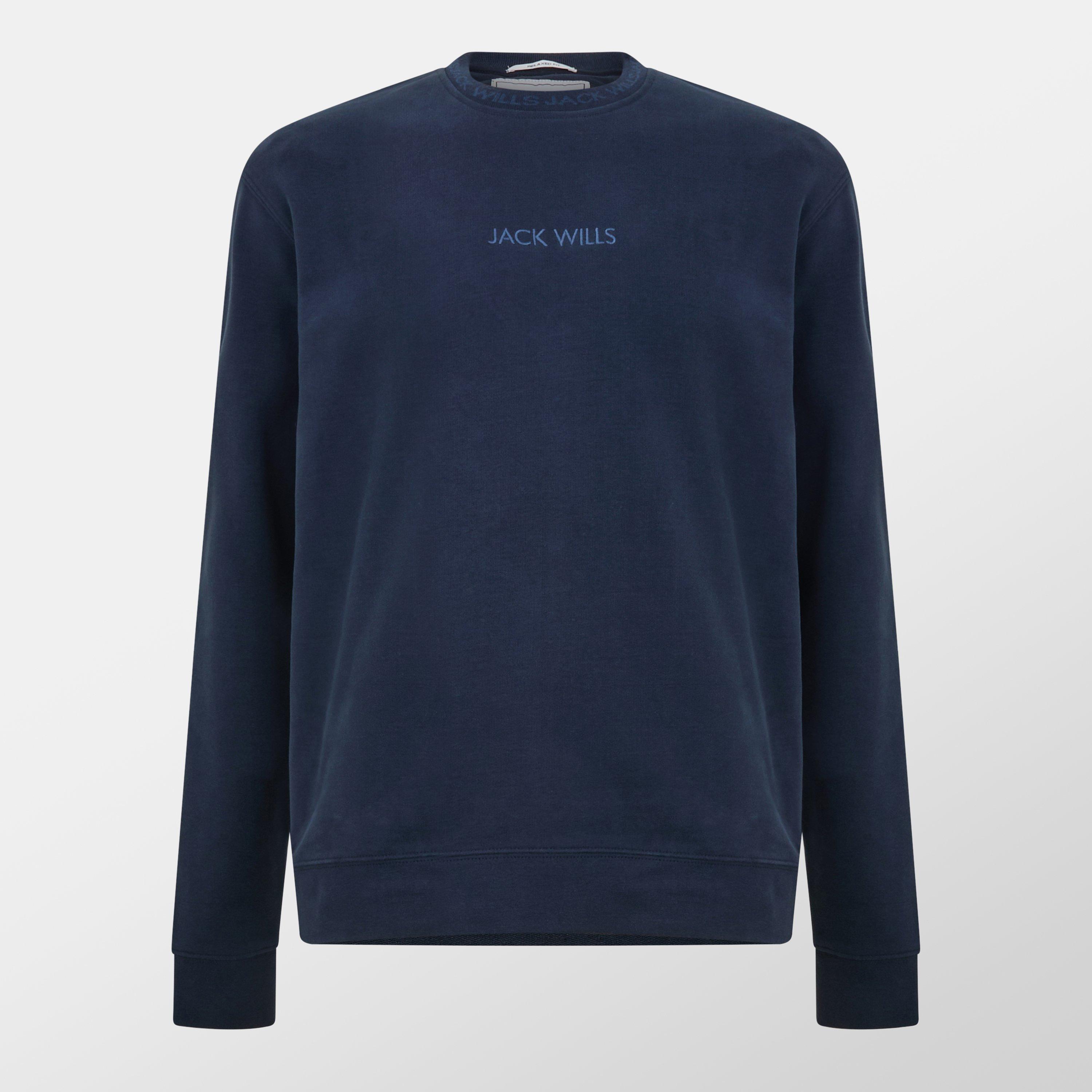 Jack Wills Men's Jacquard Crew Sweatshirt - Navy - L