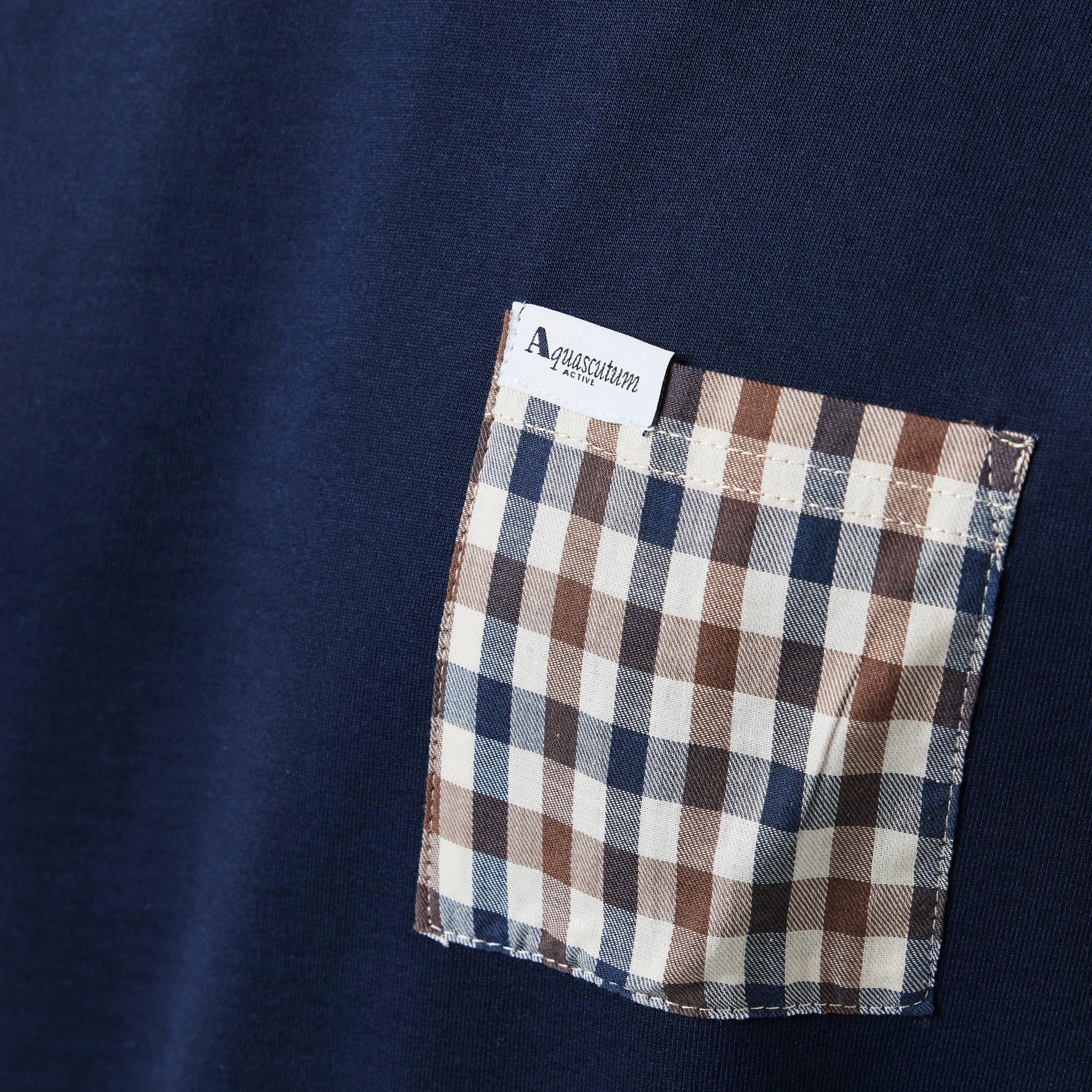Navy - Aquascutum - Check Pocket Sweatshirt - 5