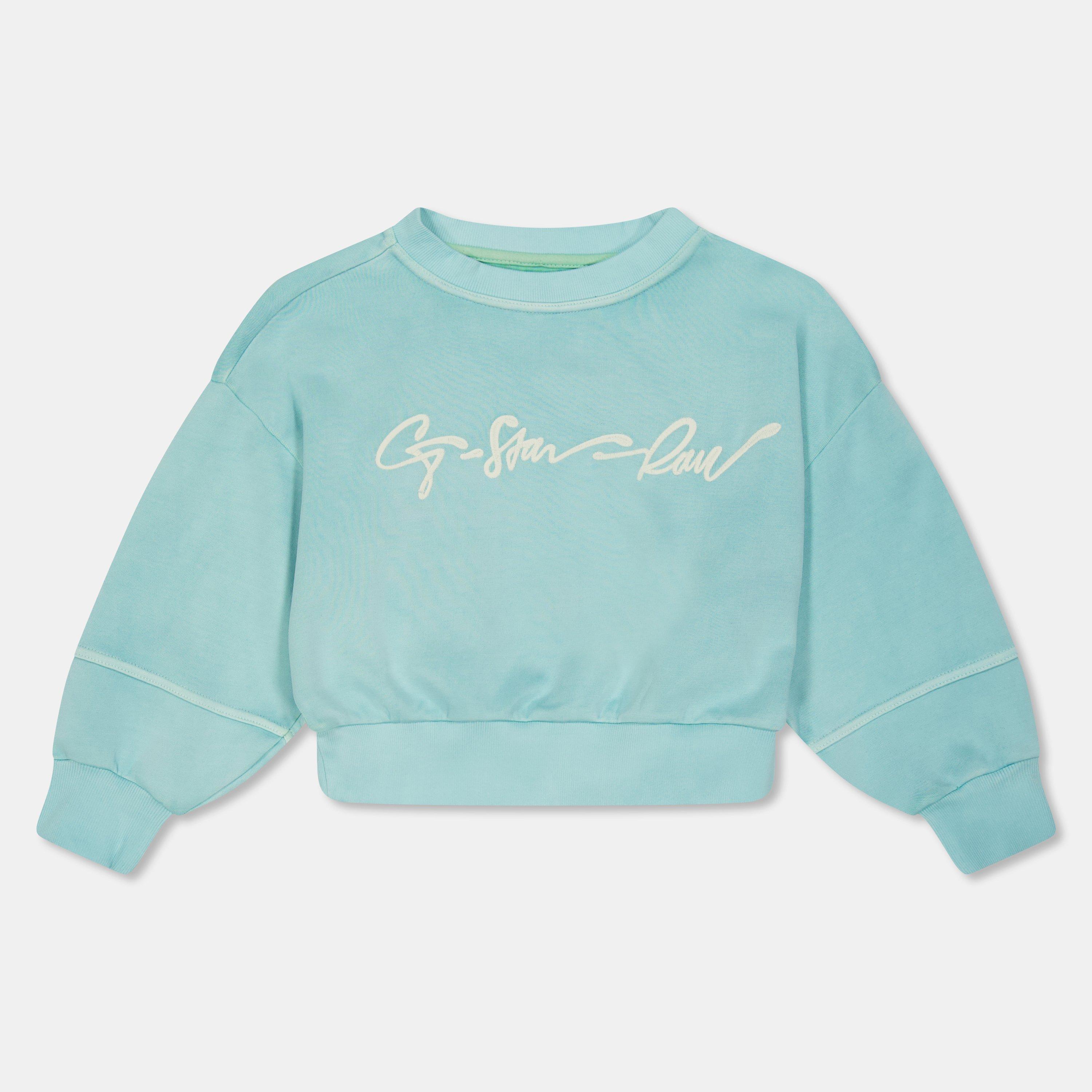G Star Girls Kids' Big Sleeve Oversized Crew Sweatshirt - Lichen Green - 10Y