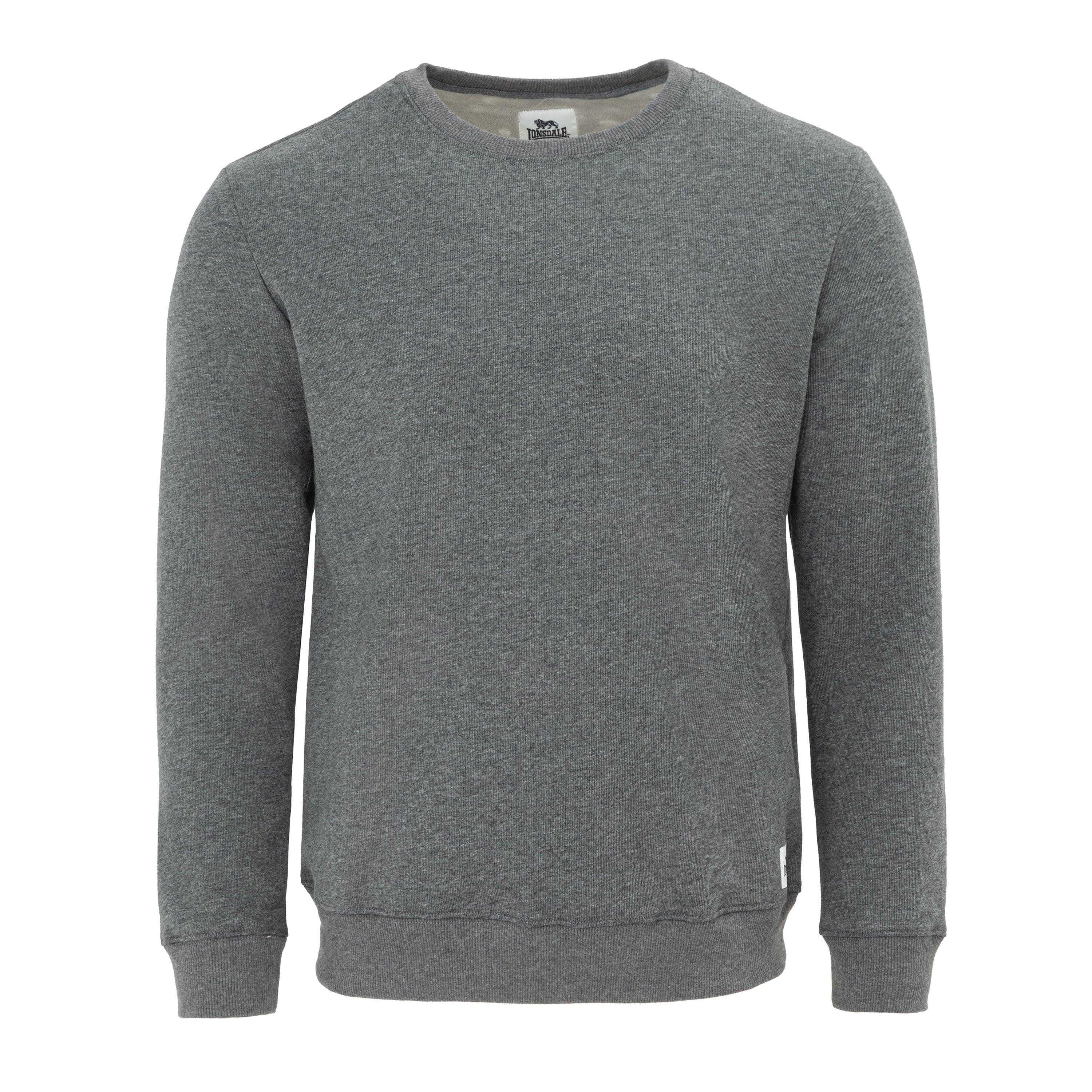 Lonsdale Men's Crew Sweat - Dk. Grey Marl - XL