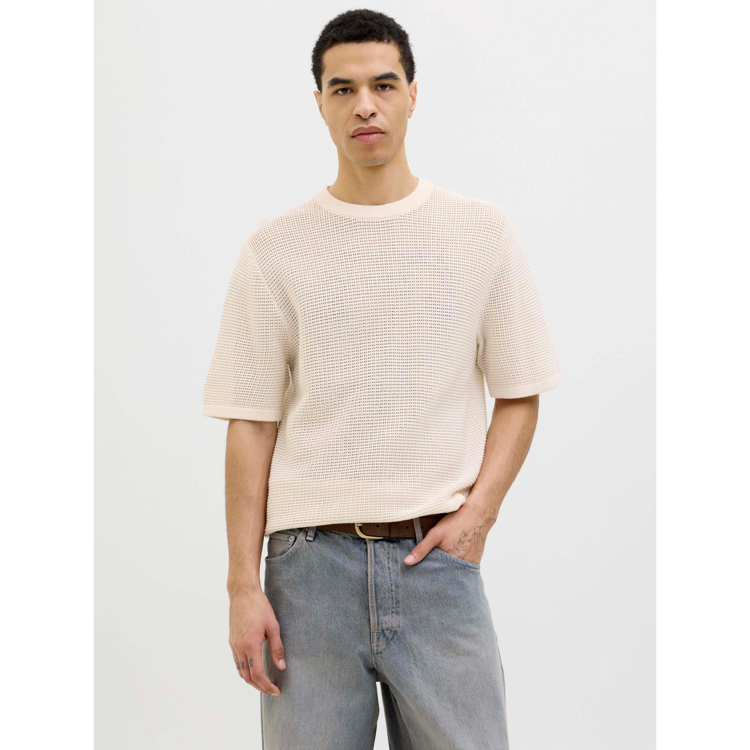 Sea Salt - Jack and Jones - Men's Knitted Crew Sweatshirt - 3