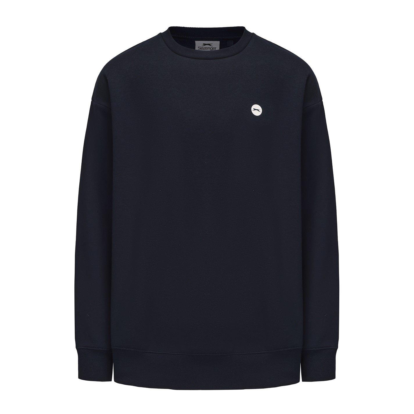 Navy - Slazenger - Fleece Large Logo Sweater Mens - 1