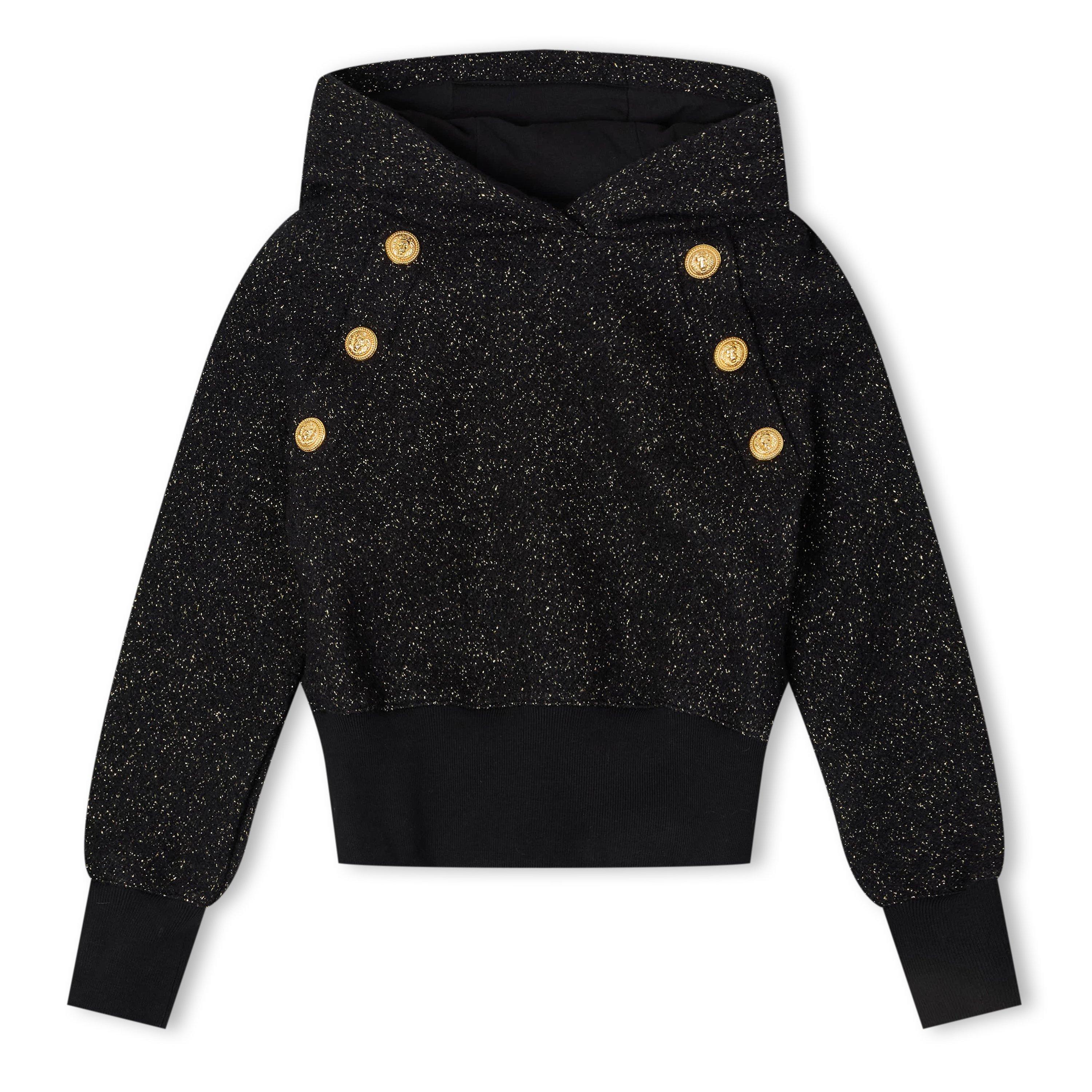 black/gold - Balmain - Kids' Logo Crew Sweatshirt - 1