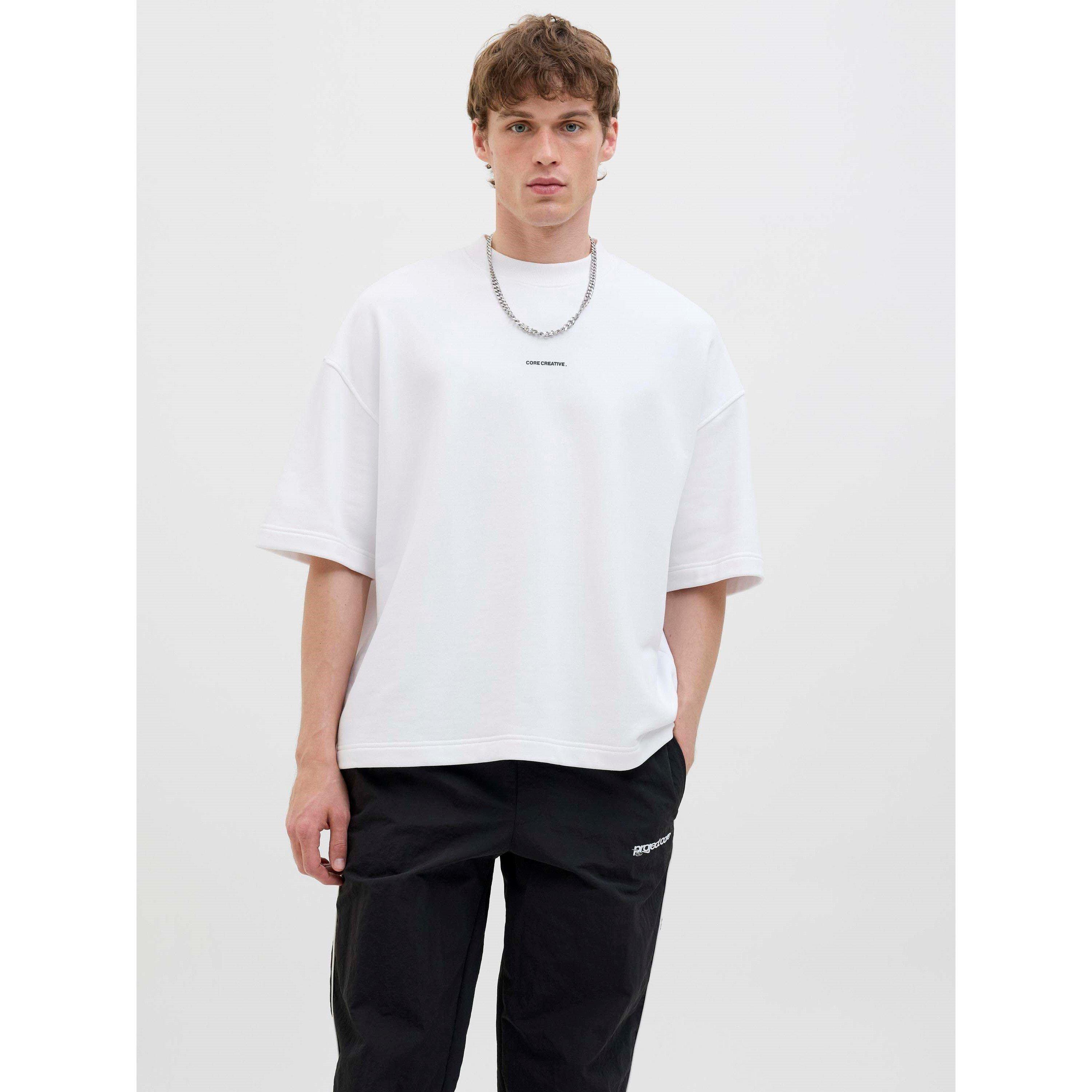 Strahlendes Weiß - Jack and Jones - Men's Print Back Short Sleeve Crew Sweatshirt - 3