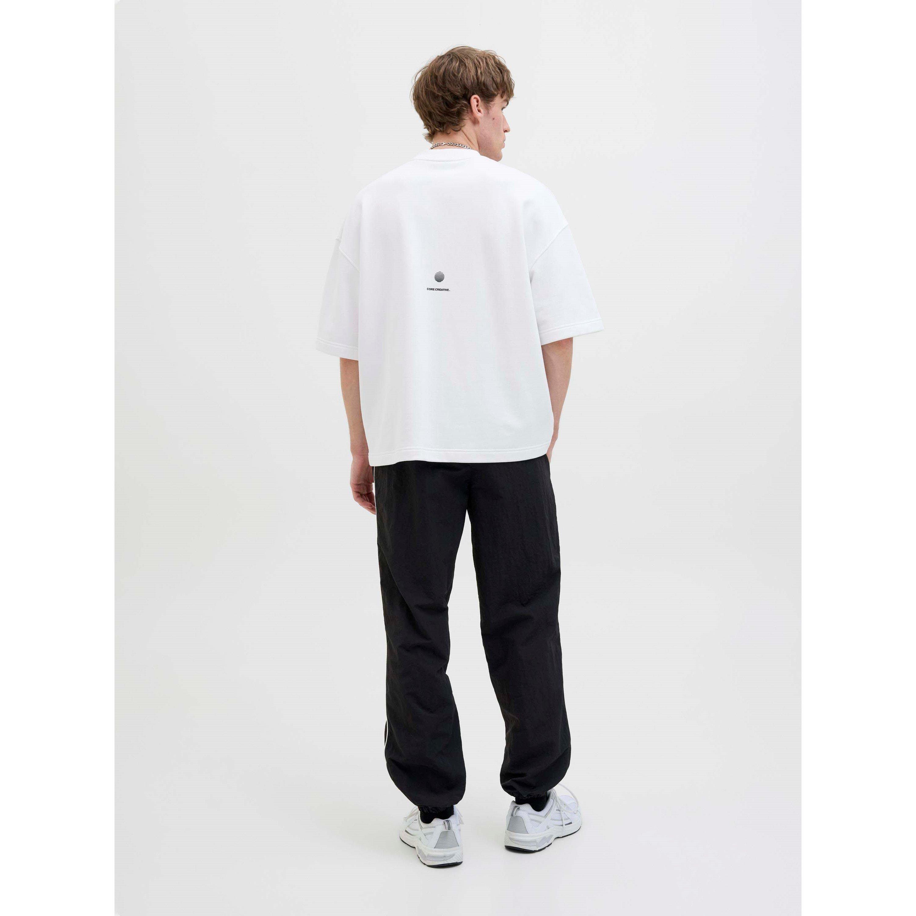 Strahlendes Weiß - Jack and Jones - Men's Print Back Short Sleeve Crew Sweatshirt - 4
