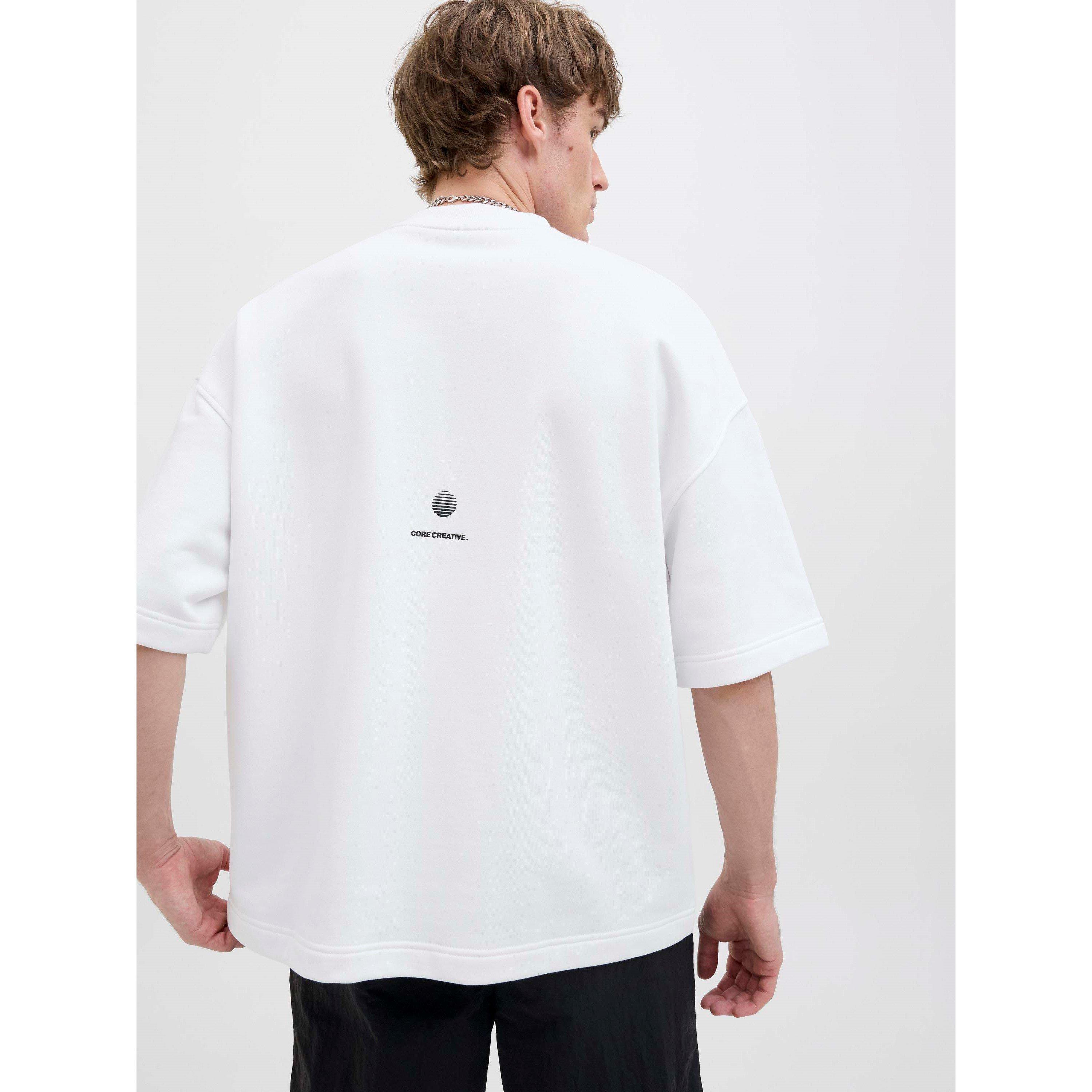 Strahlendes Weiß - Jack and Jones - Men's Print Back Short Sleeve Crew Sweatshirt - 7