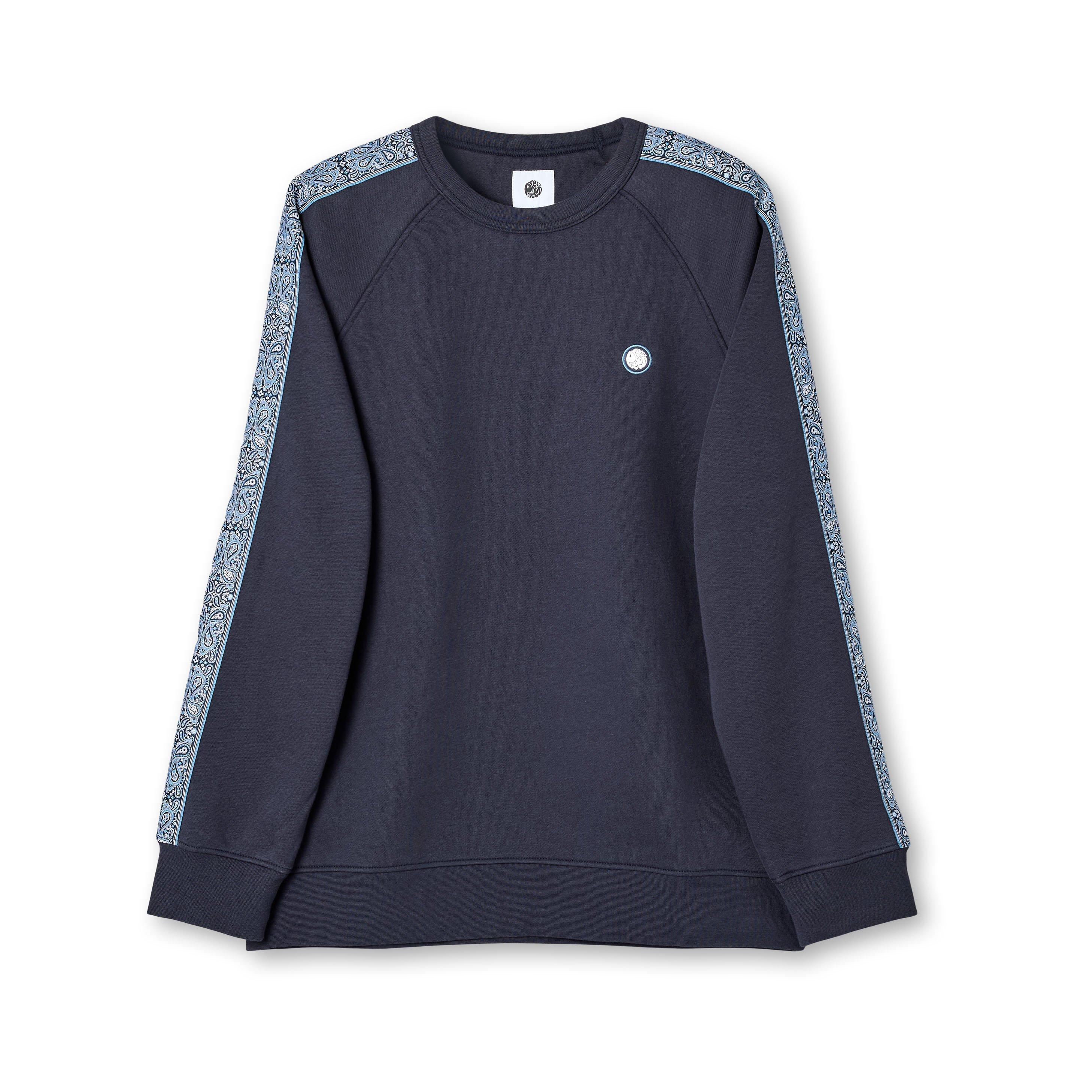 Marineblauw - Pretty Green - Men's Eclipse Tape Crew Sweatshirt - 1