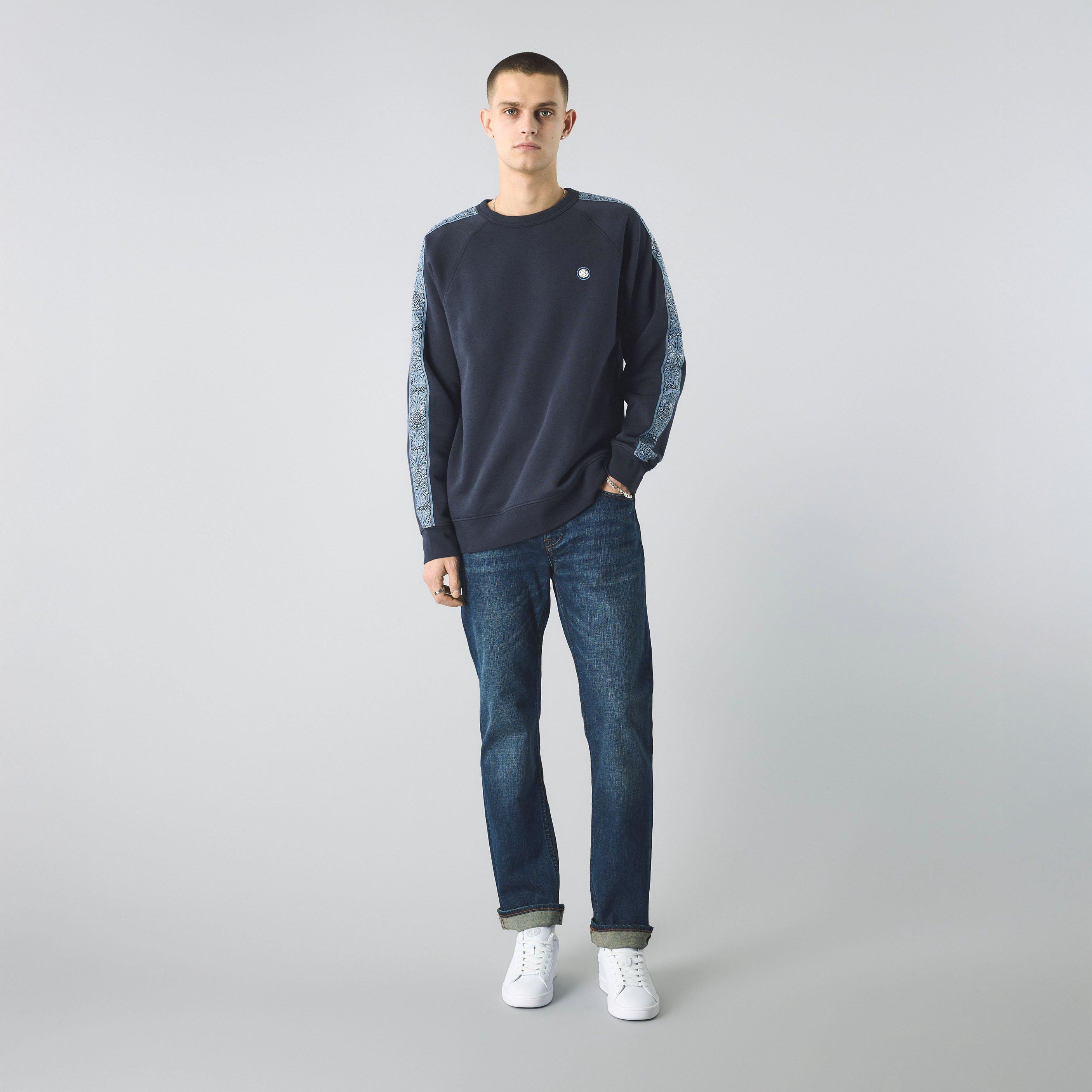 Blu navy - Pretty Green - Men's Eclipse Tape Crew Sweatshirt - 2