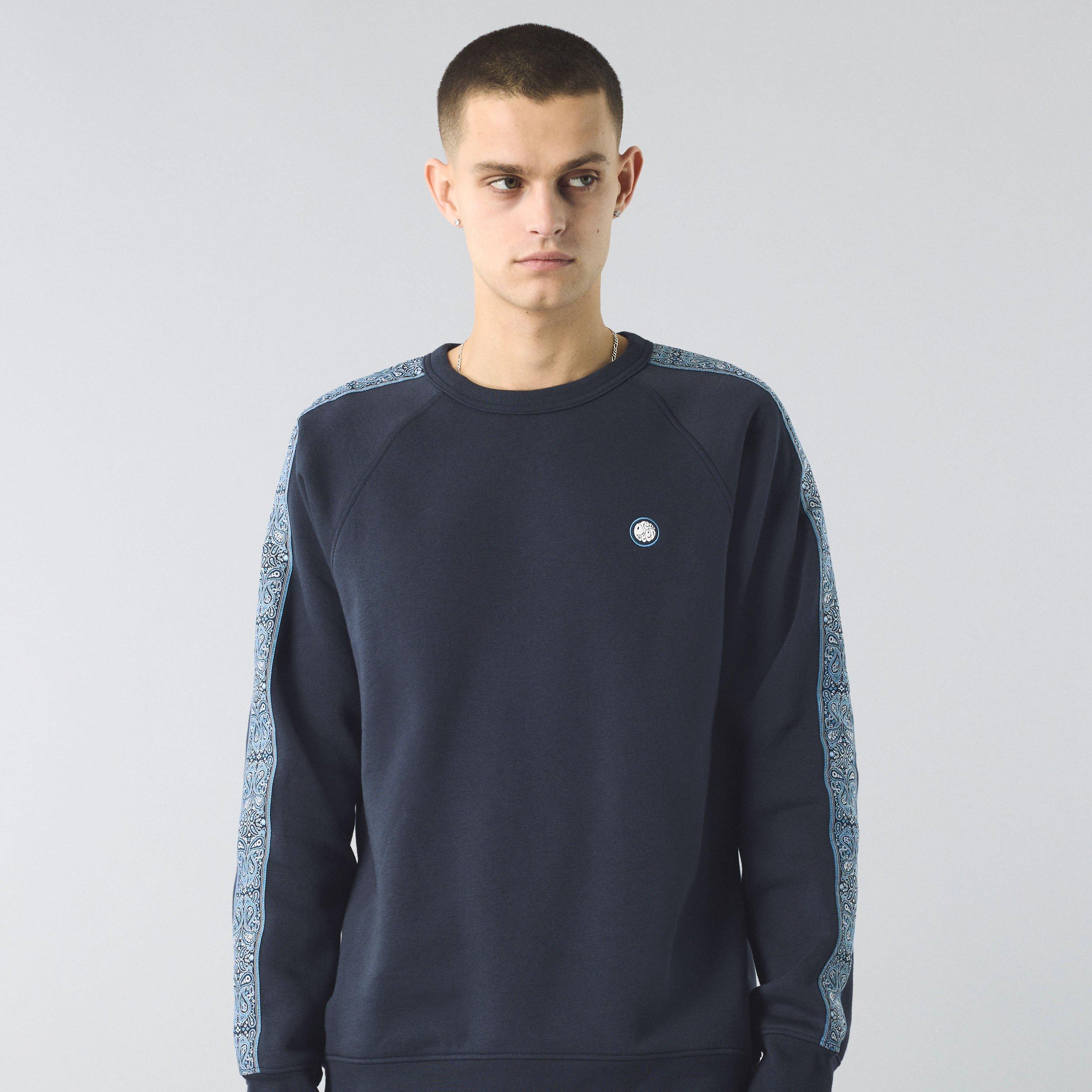 Blu navy - Pretty Green - Men's Eclipse Tape Crew Sweatshirt - 3