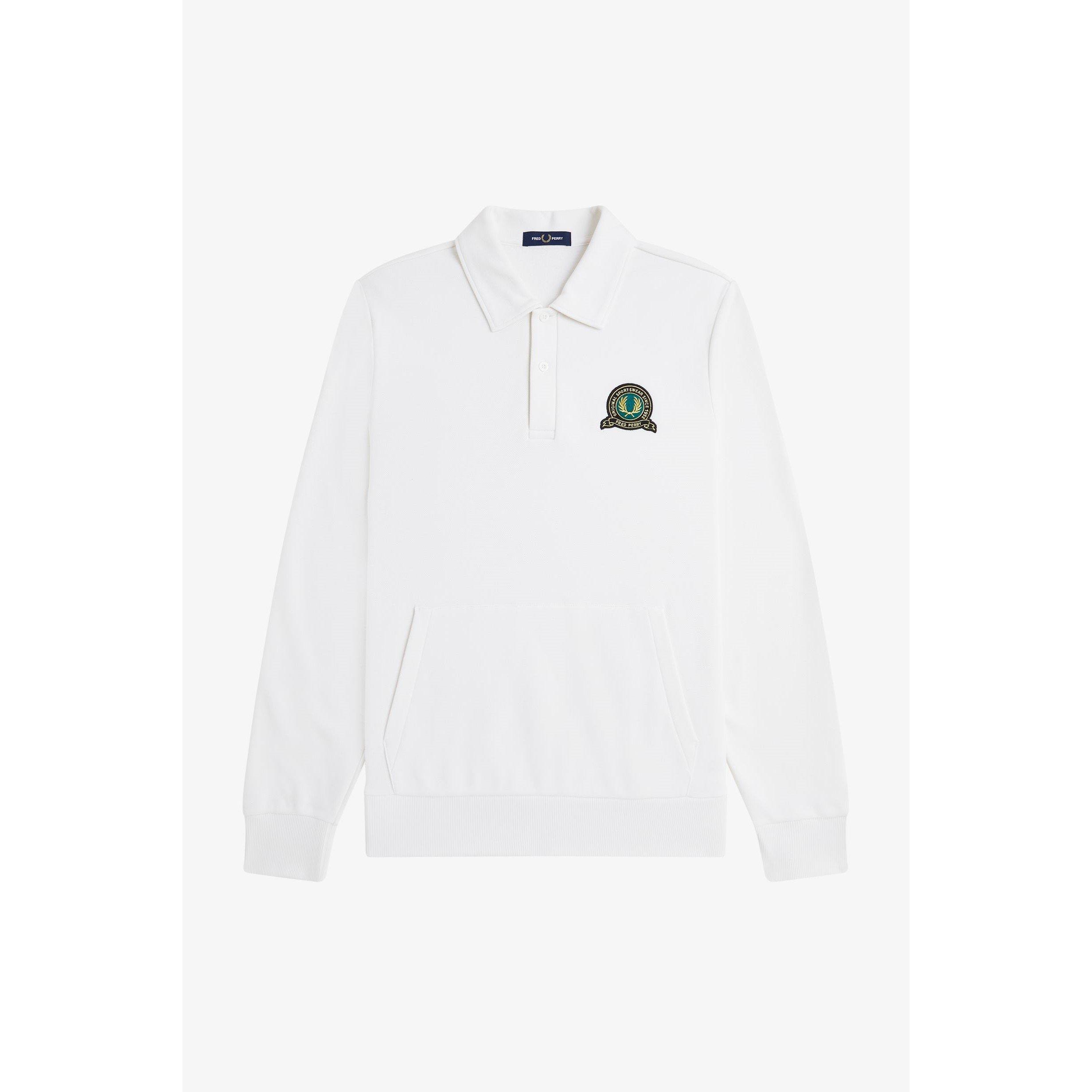Snow White 129 - Fred Perry - Men's Badge Collar Ribbed Crew Sweatshirt - 1
