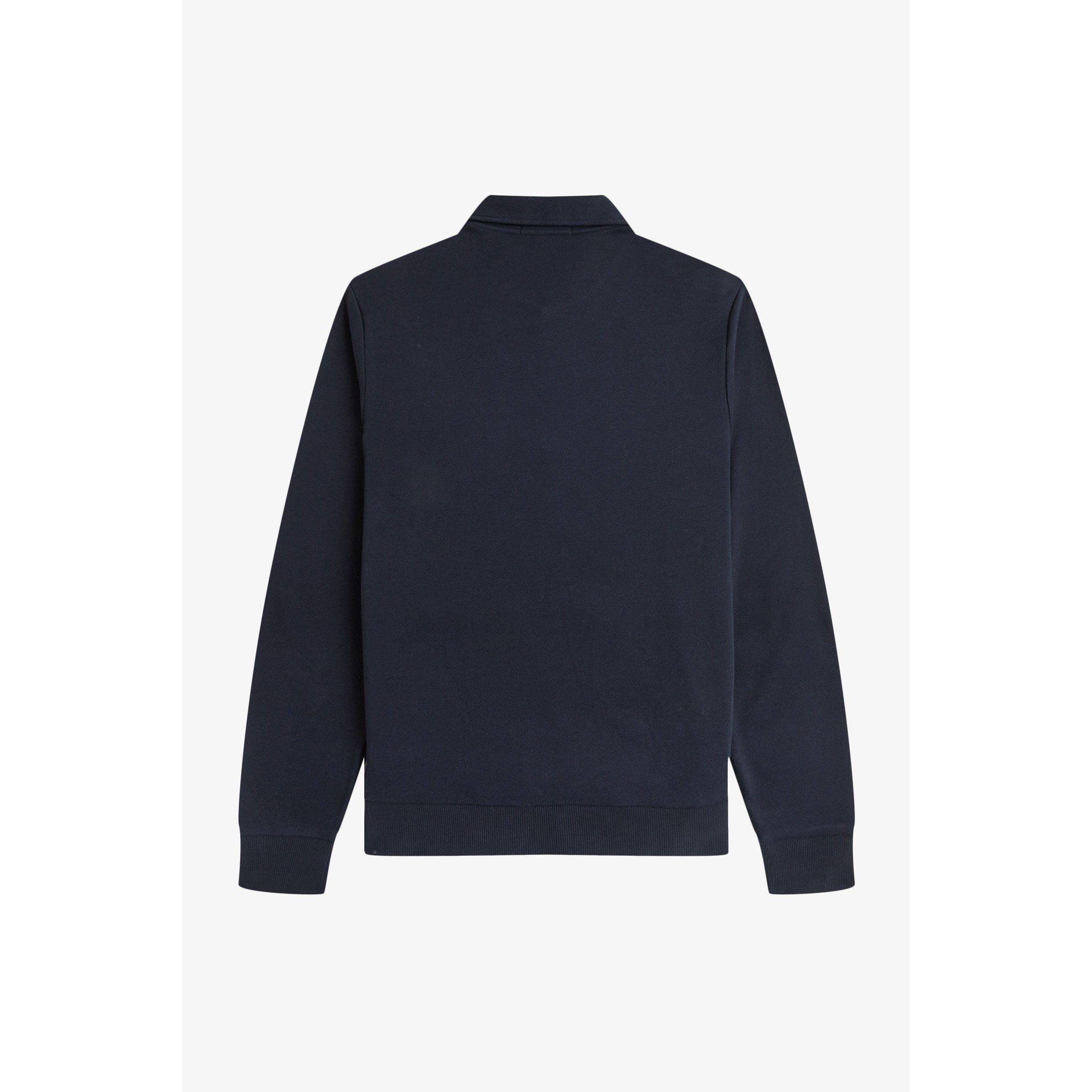 Navy 608 - Fred Perry - Men's Badge Collar Ribbed Crew Sweatshirt - 2