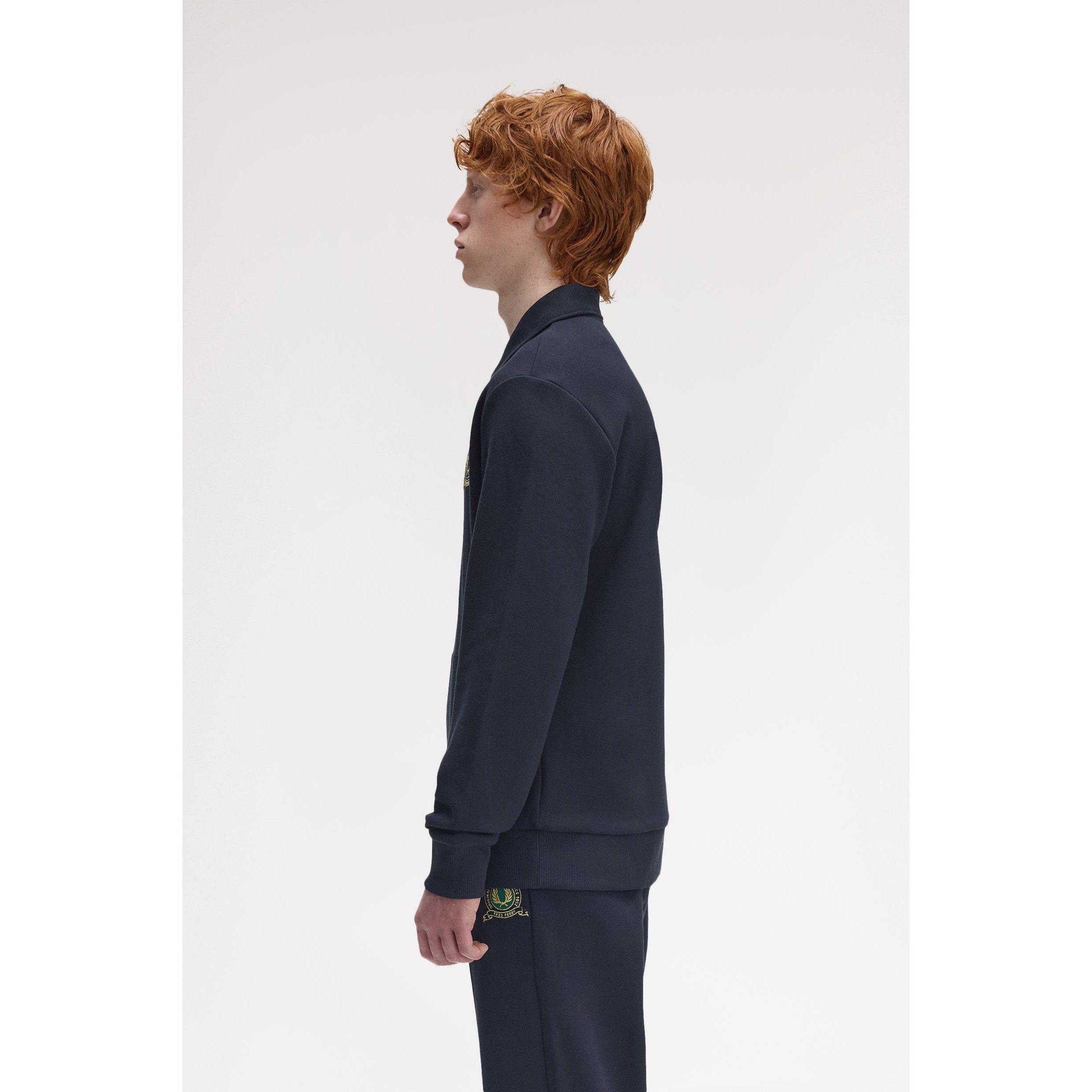 Navy 608 - Fred Perry - Men's Badge Collar Ribbed Crew Sweatshirt - 4