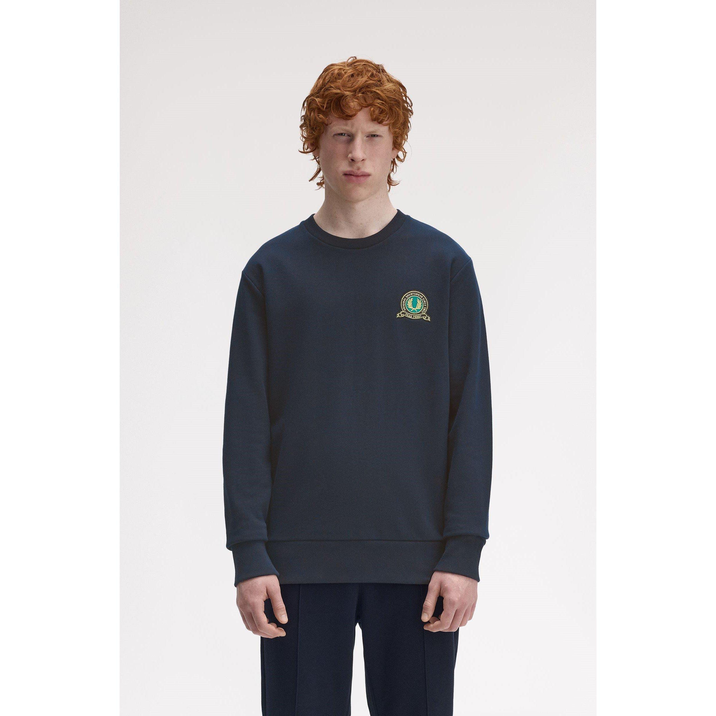 Navy 608 - Fred Perry - Men's Badge Crew Sweatshirt - 3