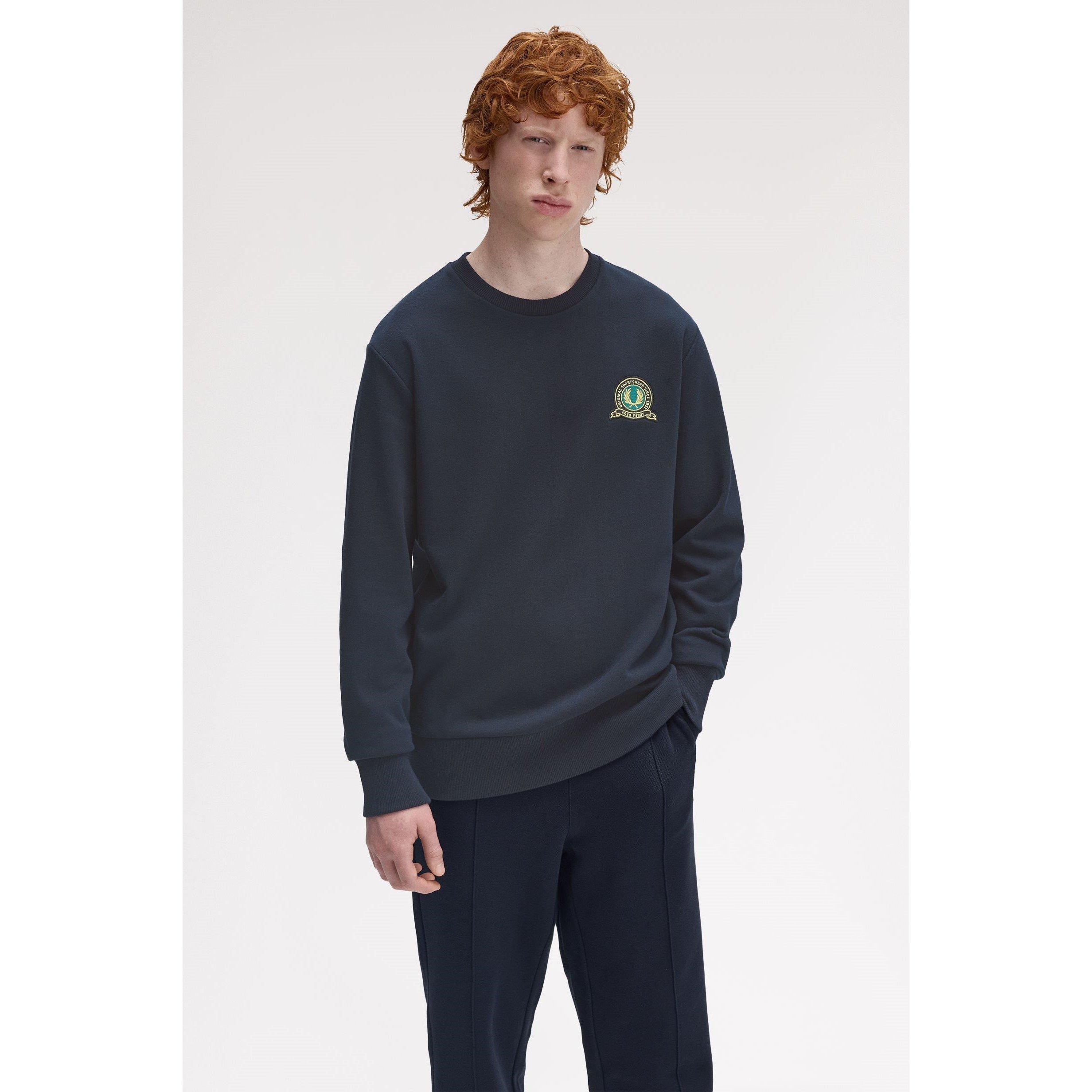 Navy 608 - Fred Perry - Men's Badge Crew Sweatshirt - 5