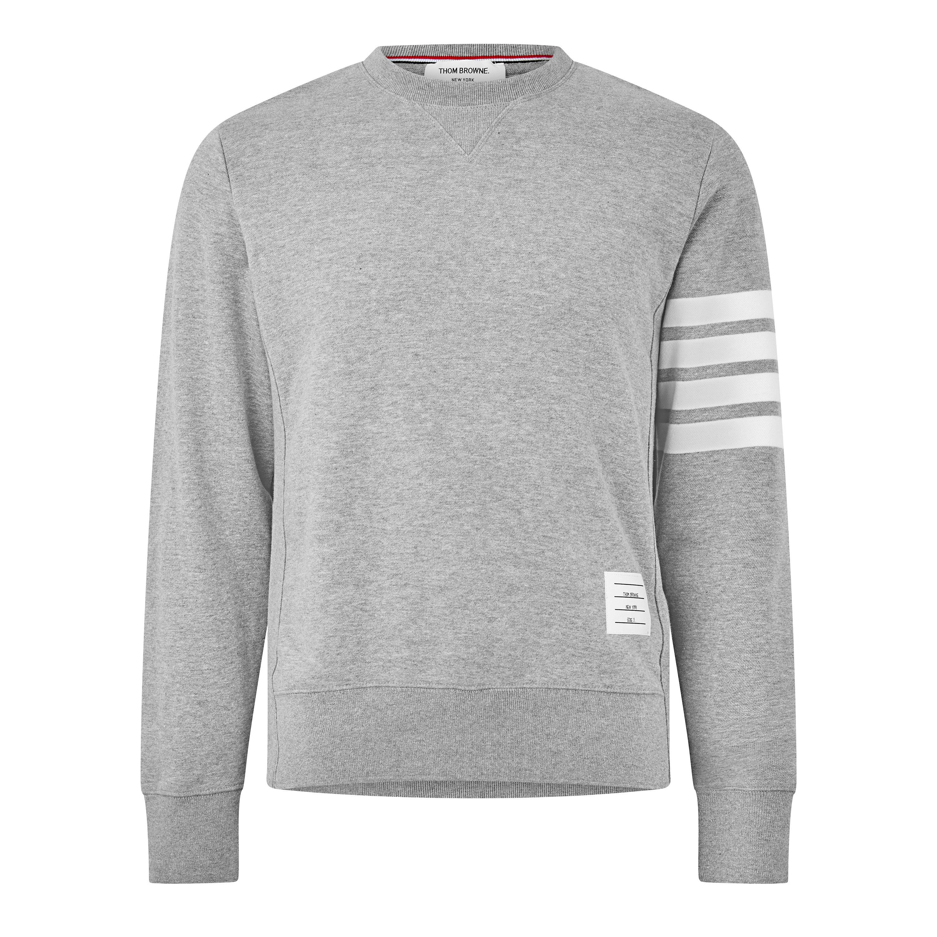 Lt Grey/Md Grey - Thom Browne - TB 4 Bar Crew Sn72 - 1