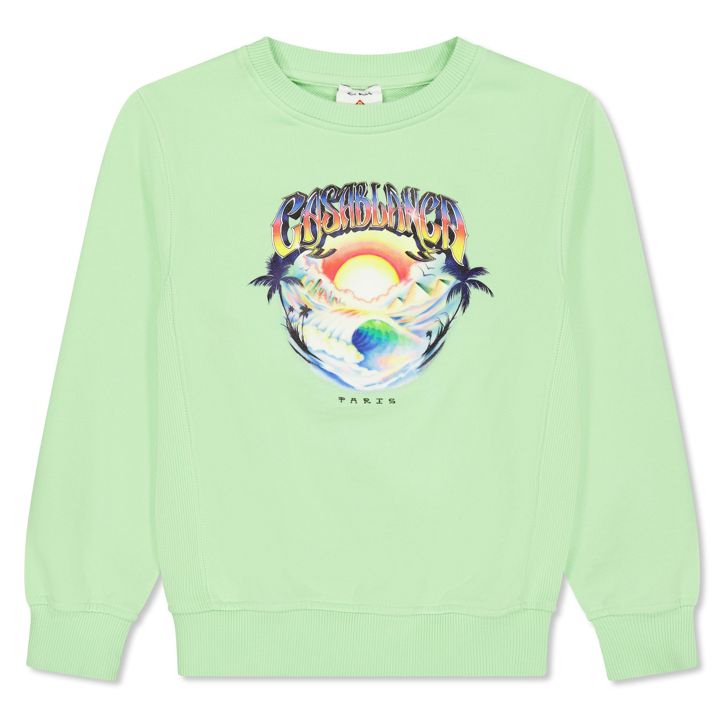 Casablanca Casa Printed Crew Jn63 - Green - Size 11-12Y