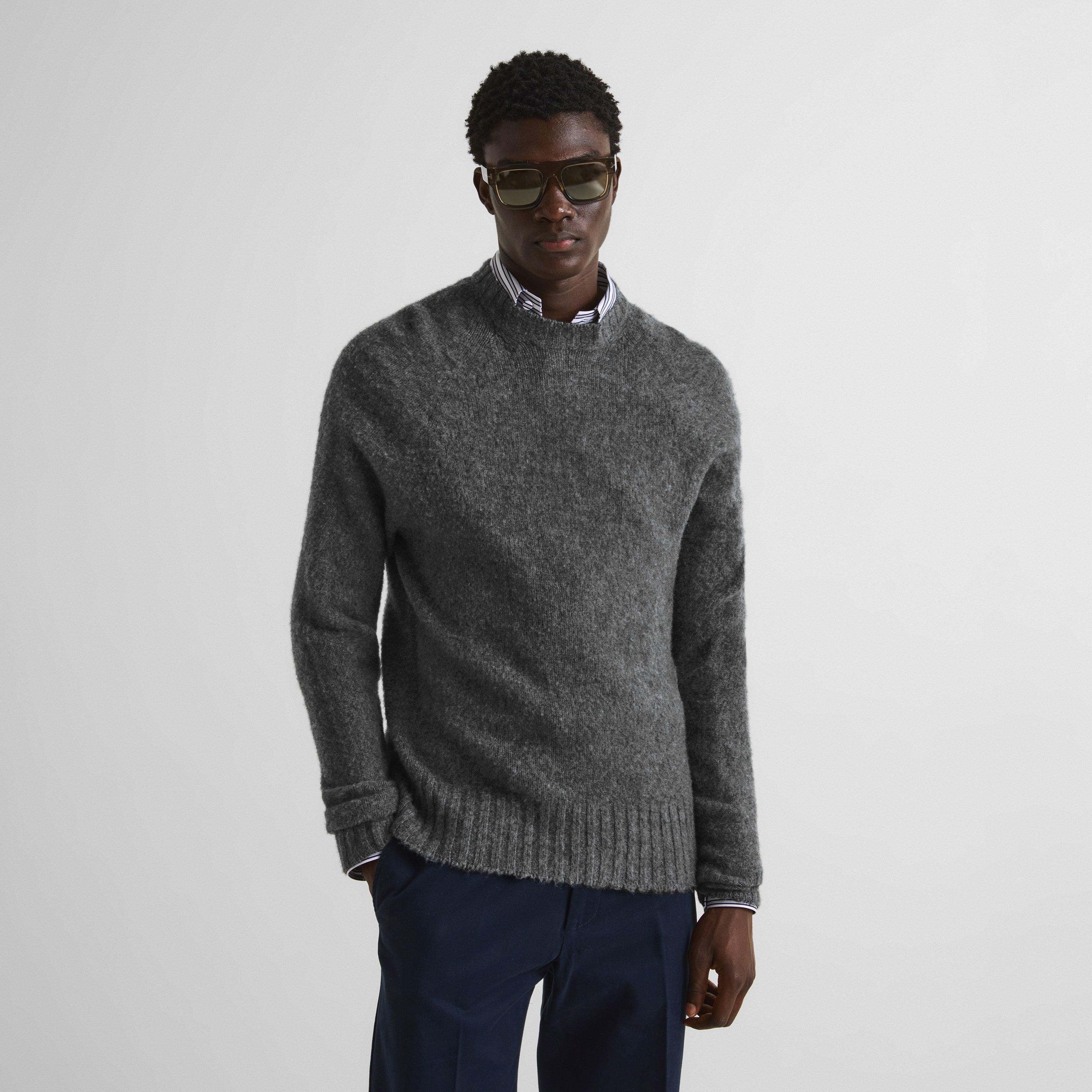 Light Charcoal - Tom Ford - Men's Long-Sleeve Cashmere Crew Sweater - 3