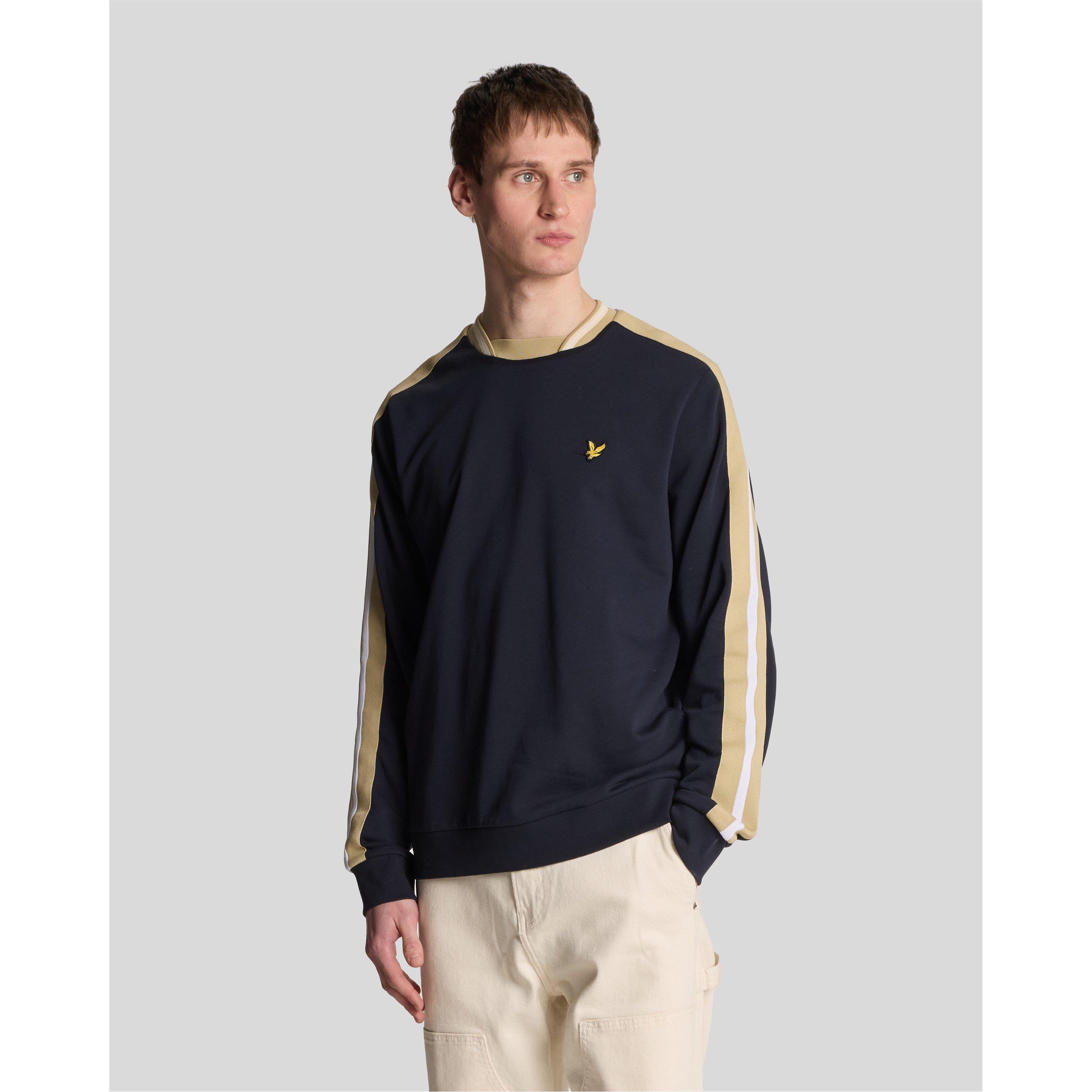Dark Navy - Lyle and Scott - Men's Taped Crew Sweatshirt - 2