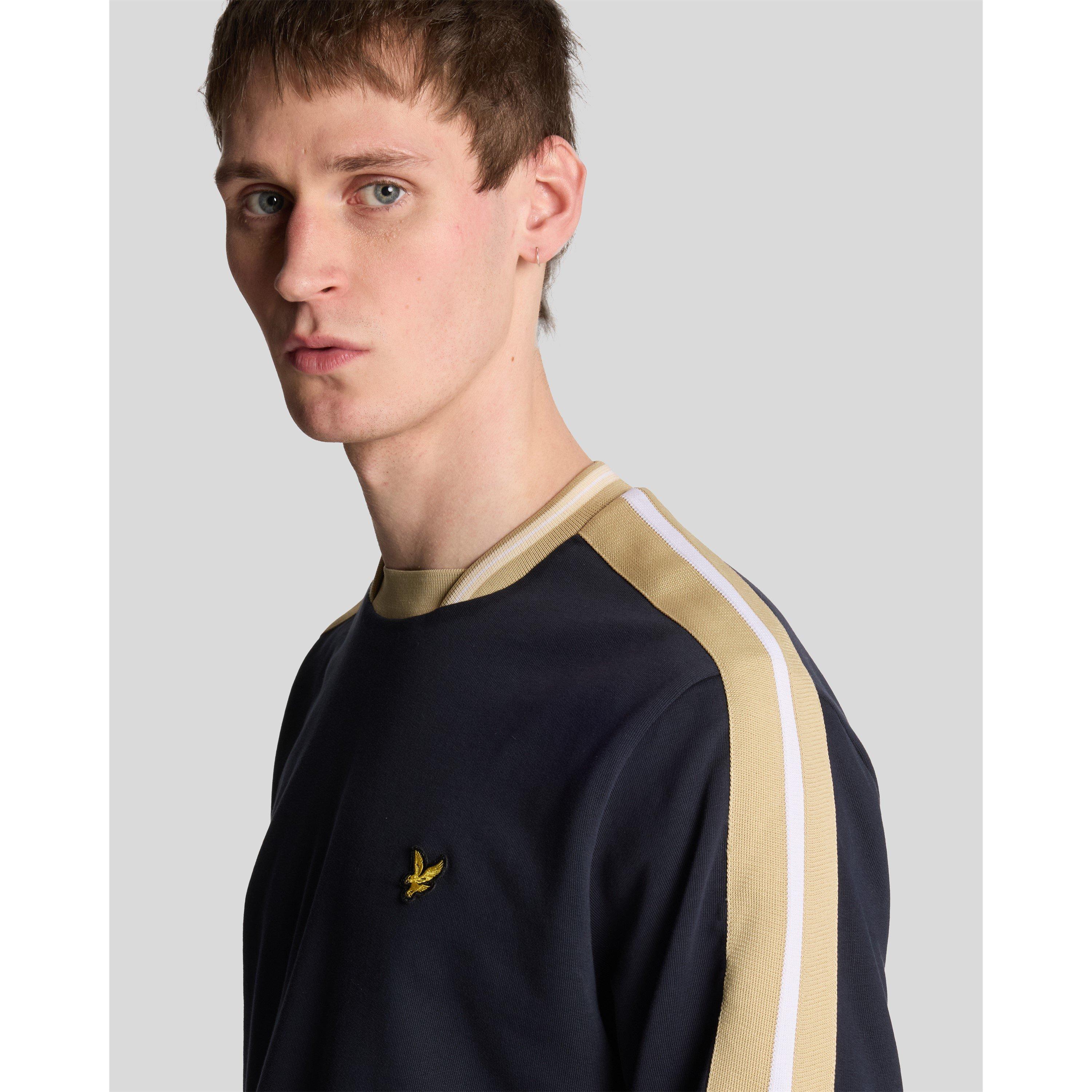 Dark Navy - Lyle and Scott - Men's Taped Crew Sweatshirt - 4