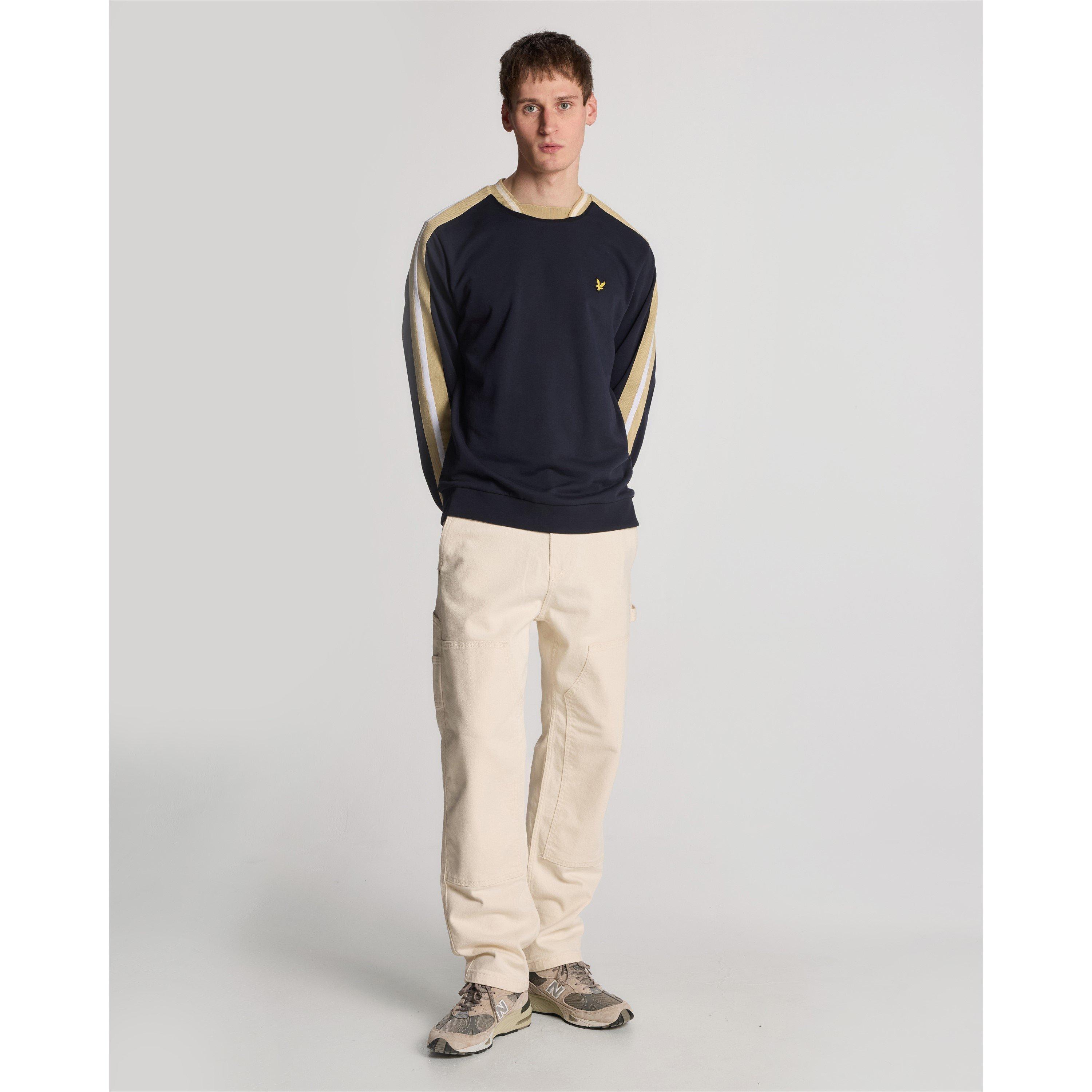 Dark Navy - Lyle and Scott - Men's Taped Crew Sweatshirt - 5