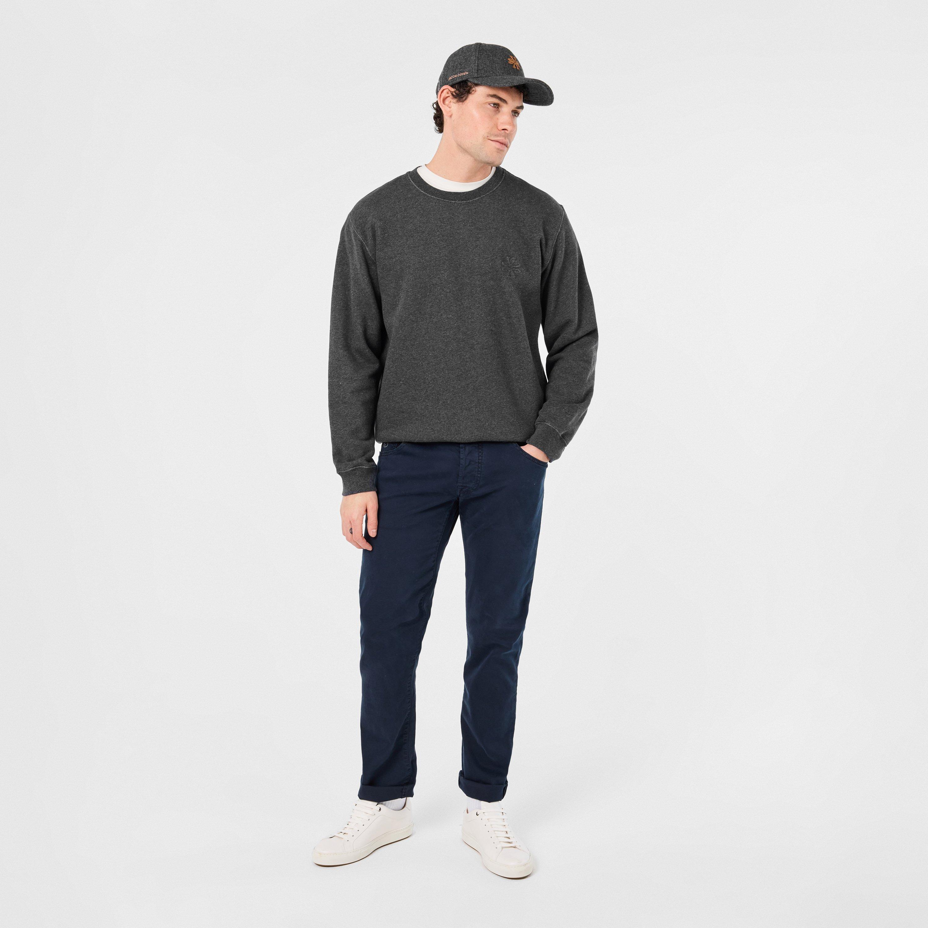 Grey Melange - Jacob Cohen - Men's Crew-Neck Pullover Sweatshirt - 6