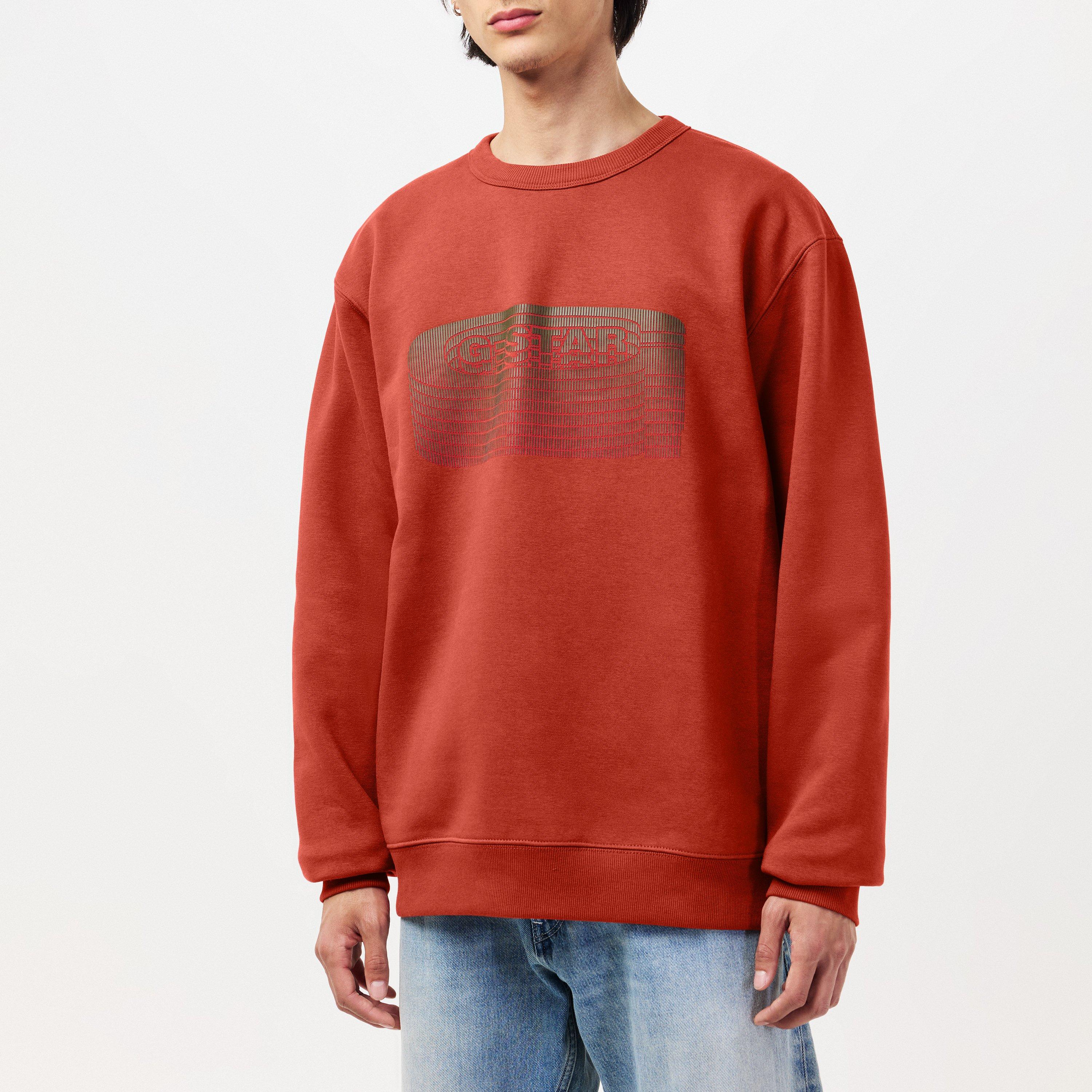 Roestig Rood - G Star - Men's Gstar Old Skool Crew Sweatshirt - 3