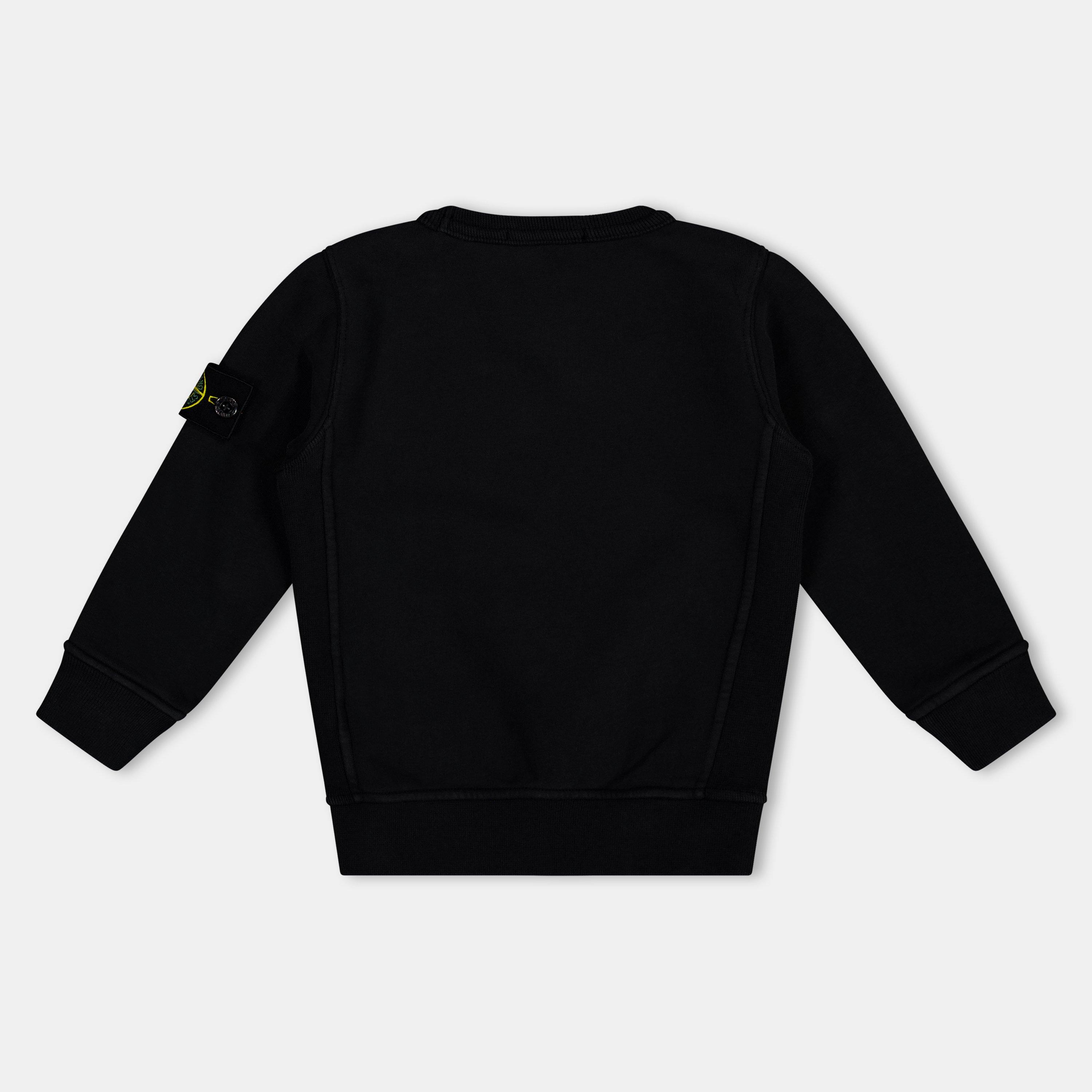 Black V0029 - Stone Island - Kids' Cotton Long Sleeve Crew Sweatshirt - 2