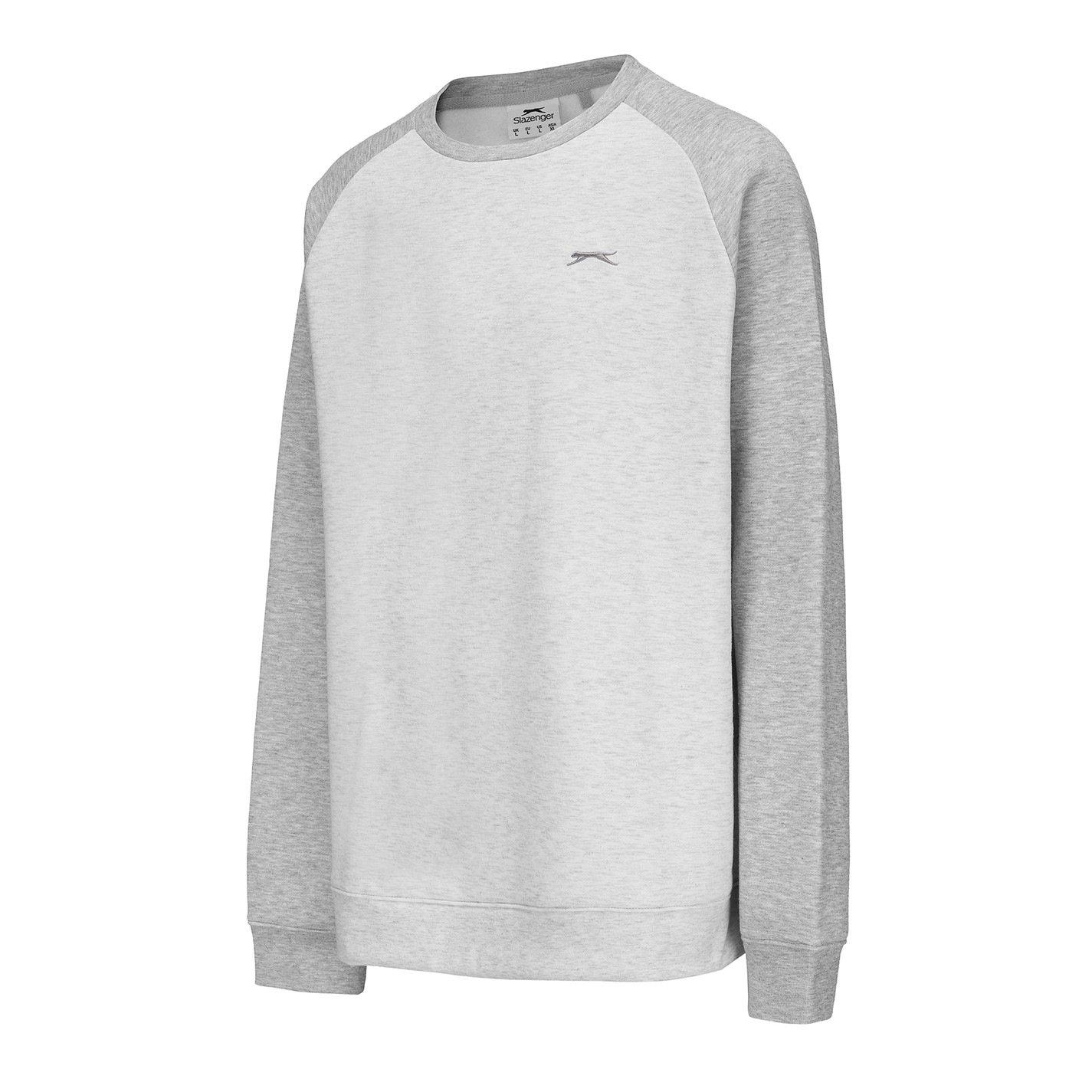 Ice/Grey - Slazenger - Fleece Contrast Crew Sweatshirt Men - 3