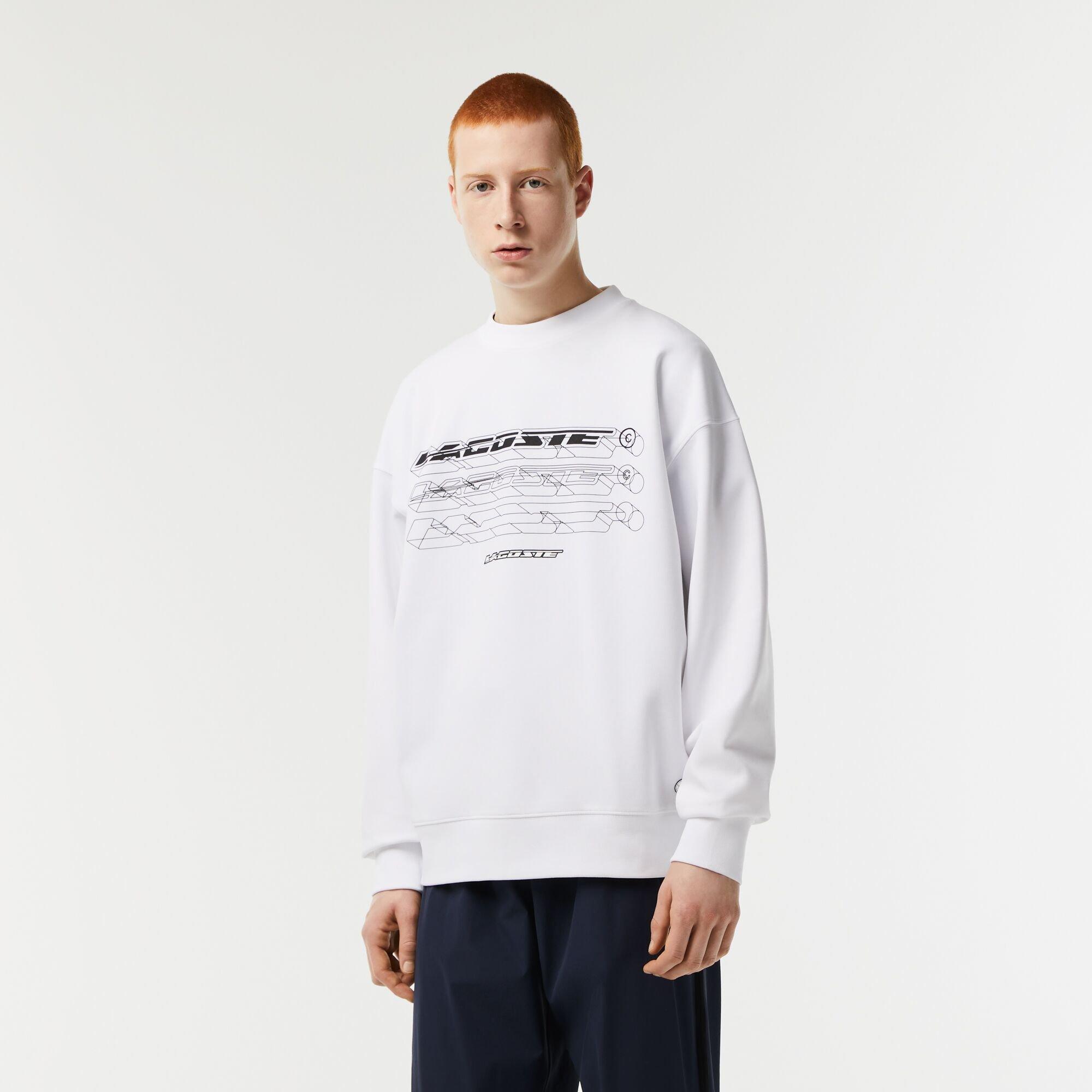 White - Lacoste - Racing Crew Sweater Mens - 1