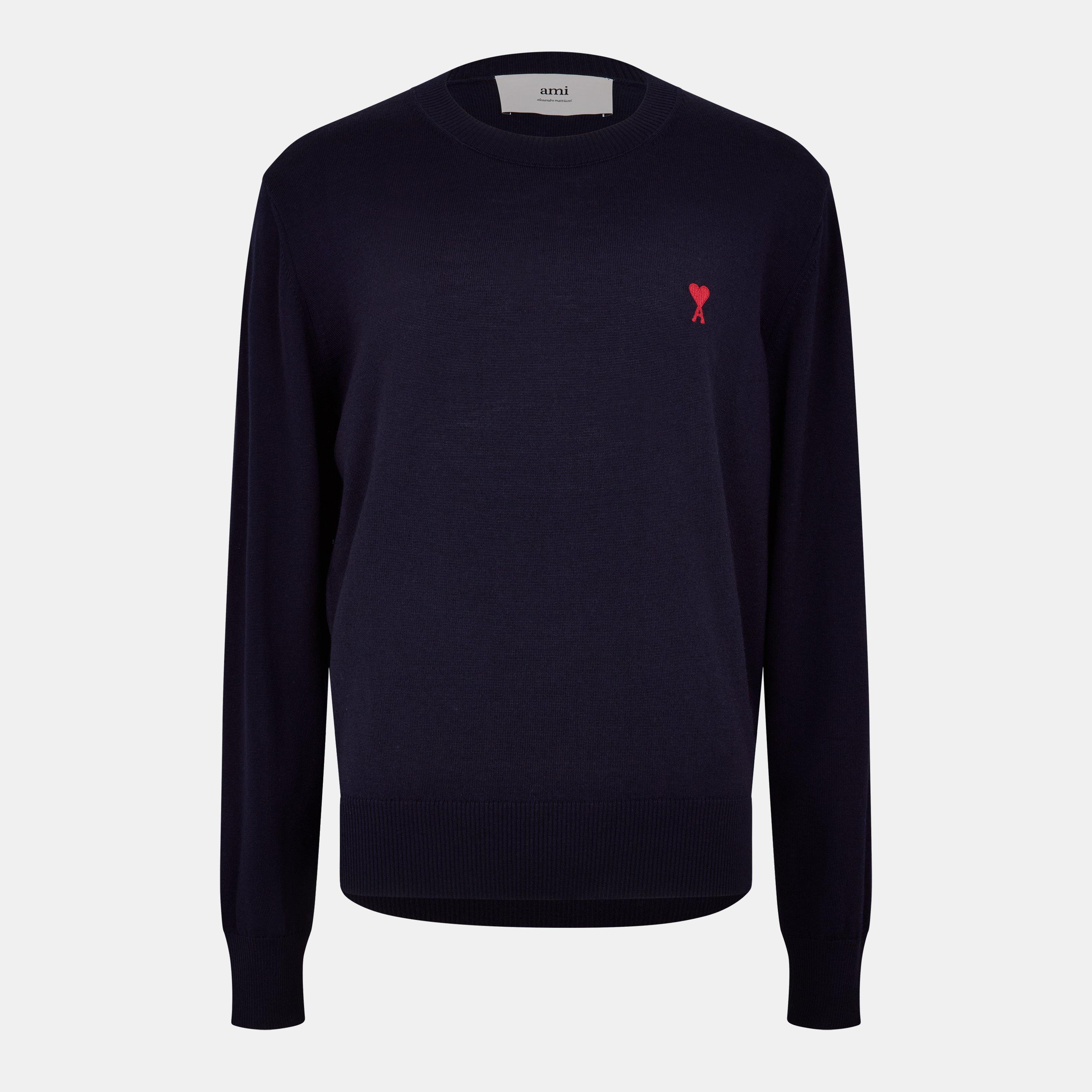 Night Blue - AMI Paris - AMI Coeur Sweater Sn99 - 1