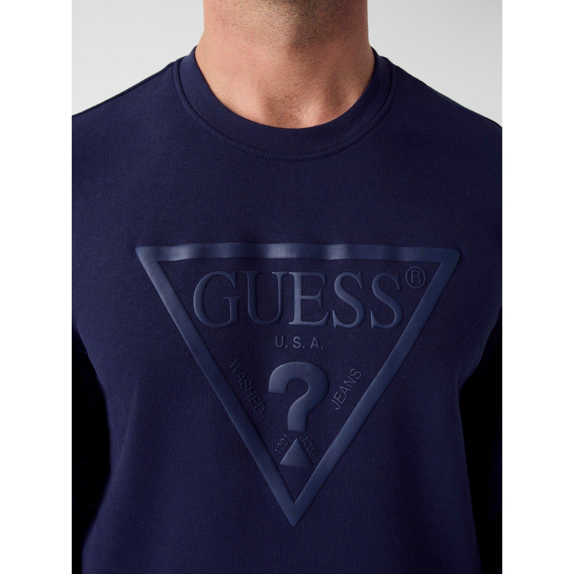 Smart Blue - Guess - Men's Slim Fit Crew Sweatshirt - 1