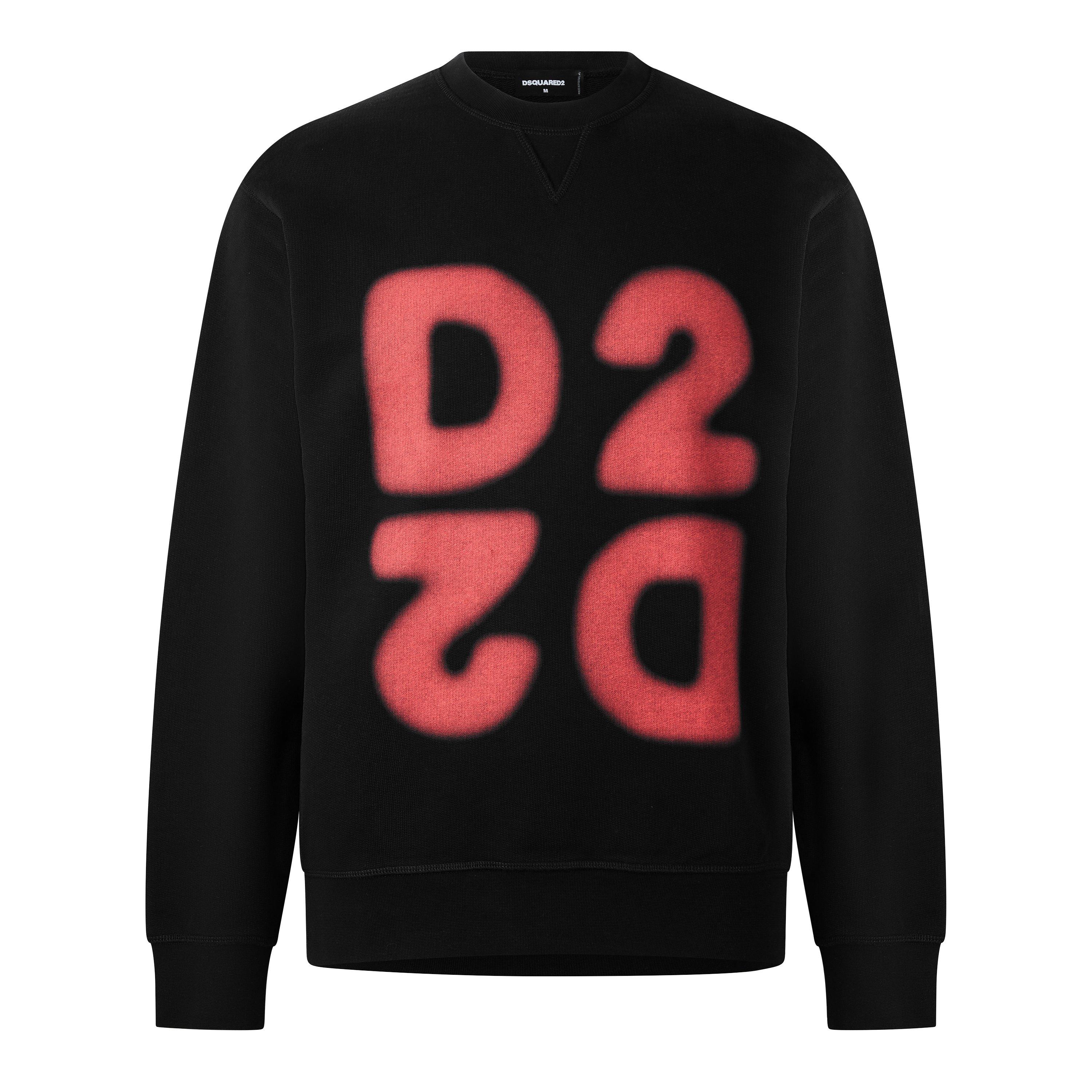 Black/Red - DSquared2 - DSQ D2 Logo Crew Swt Sn63 - 1