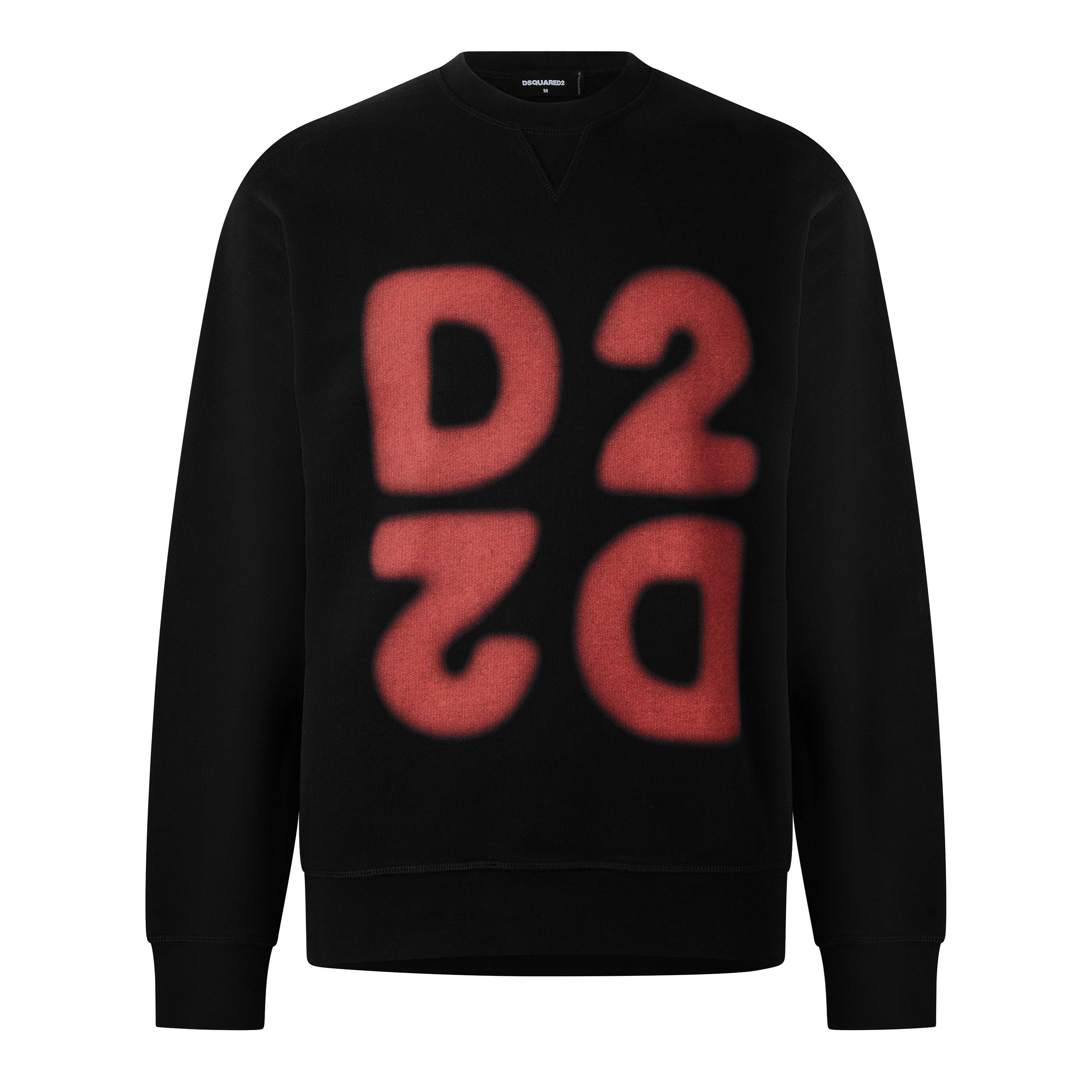 Black/Red - DSquared2 - DSQ D2 Logo Crew Swt Sn63 - 1