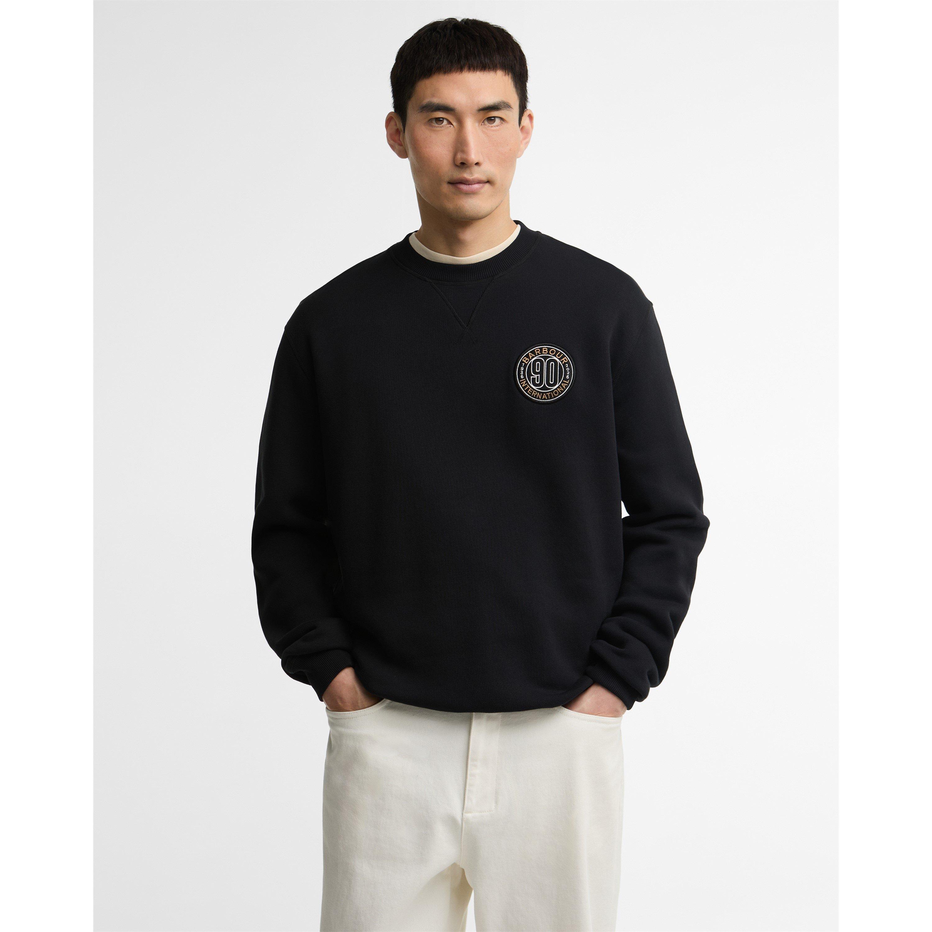 Black BK11 - Barbour International - Men's 90th Anniversary Cotton Long-Sleeve Graphic Sweatshirt - 3